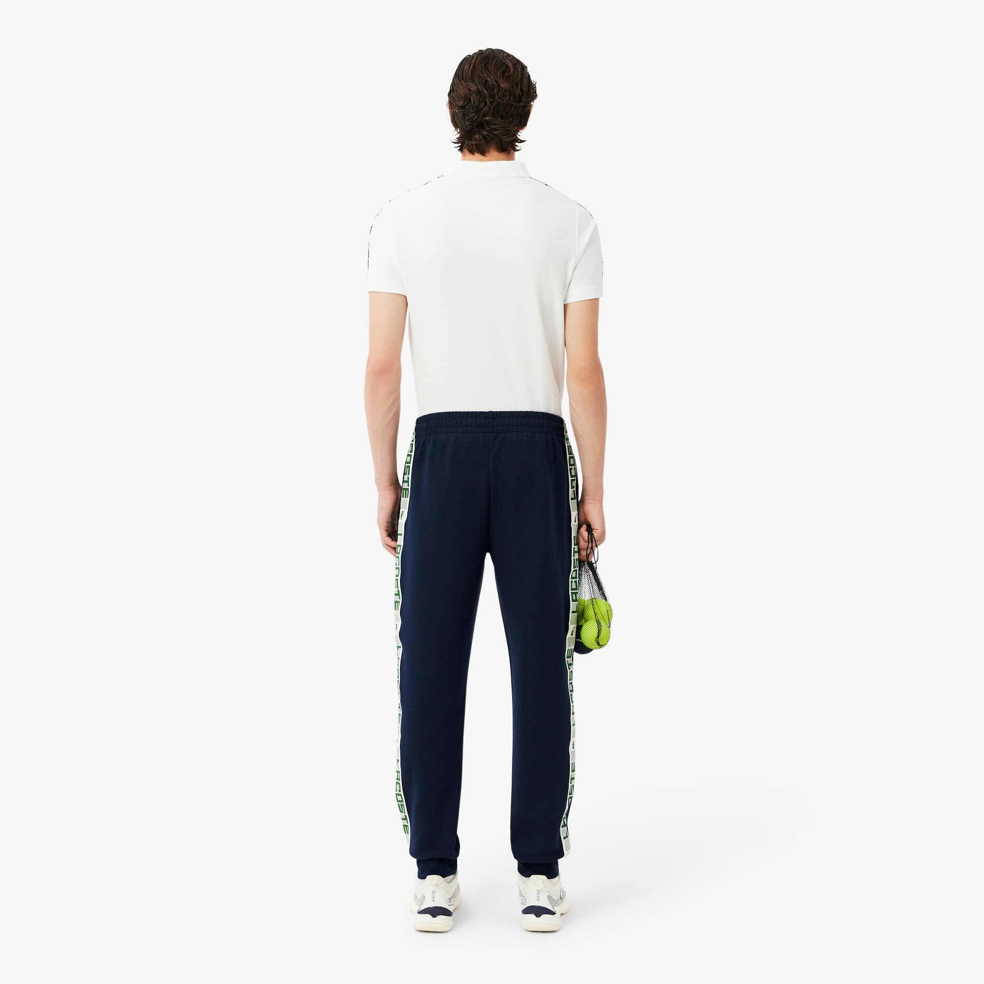 Men's Tennis Logo Stripe Tracksuit Pants - Navy Blue