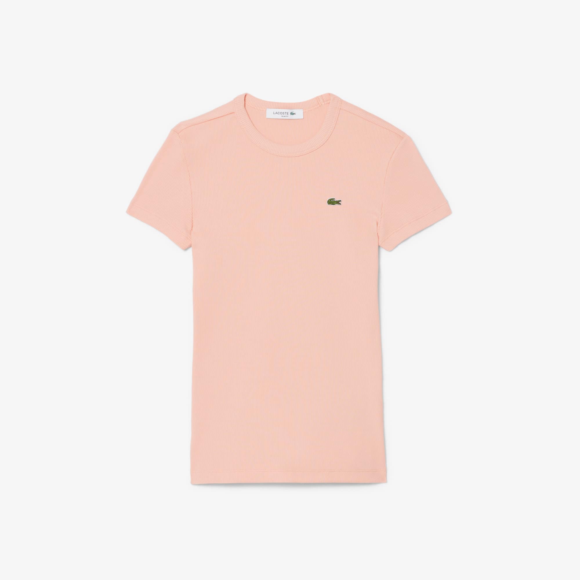 Women's Slim Fit Ribbed Cotton T-Shirt - Rose