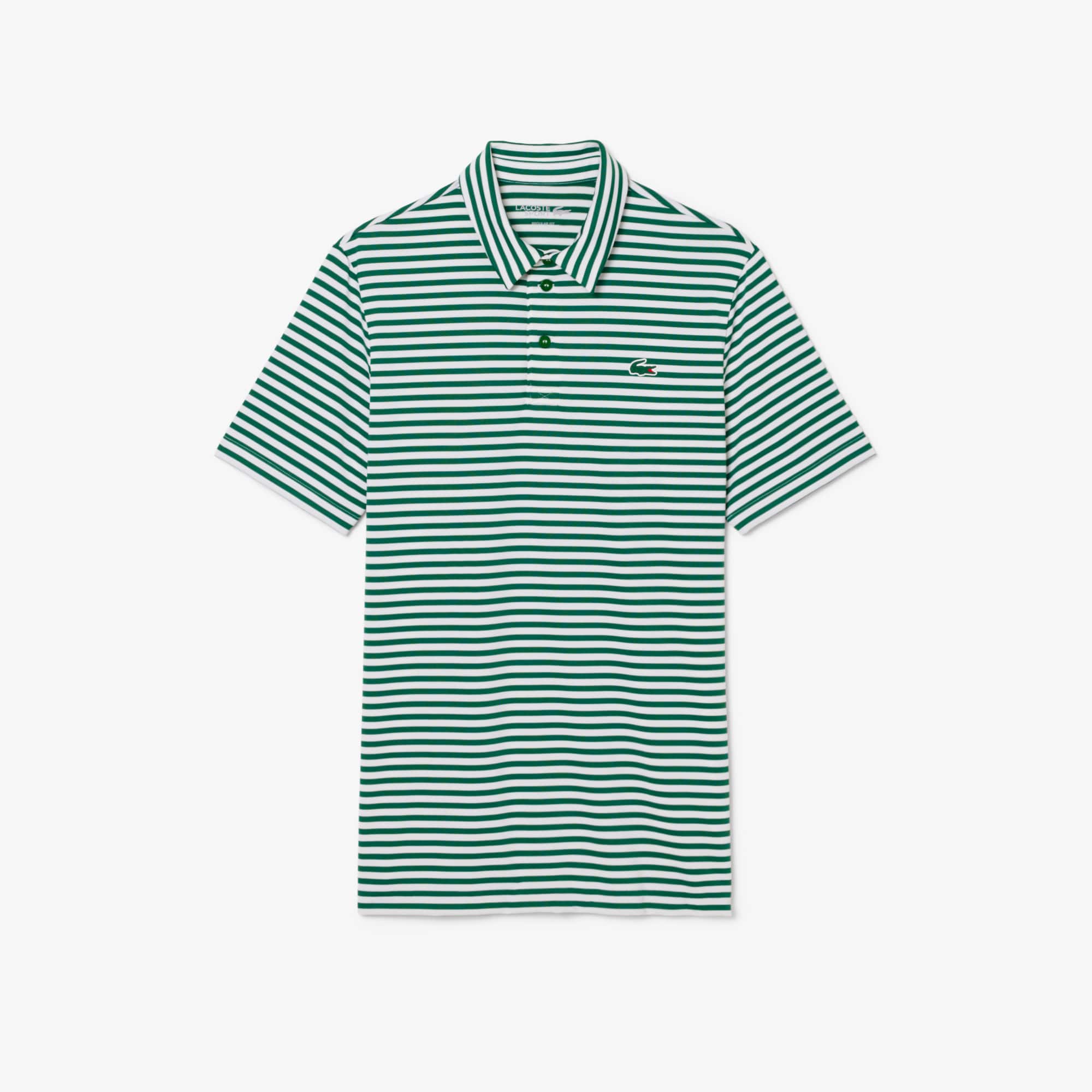 Regular Fit Ultra Dry Striped Golf Polo - Green / White