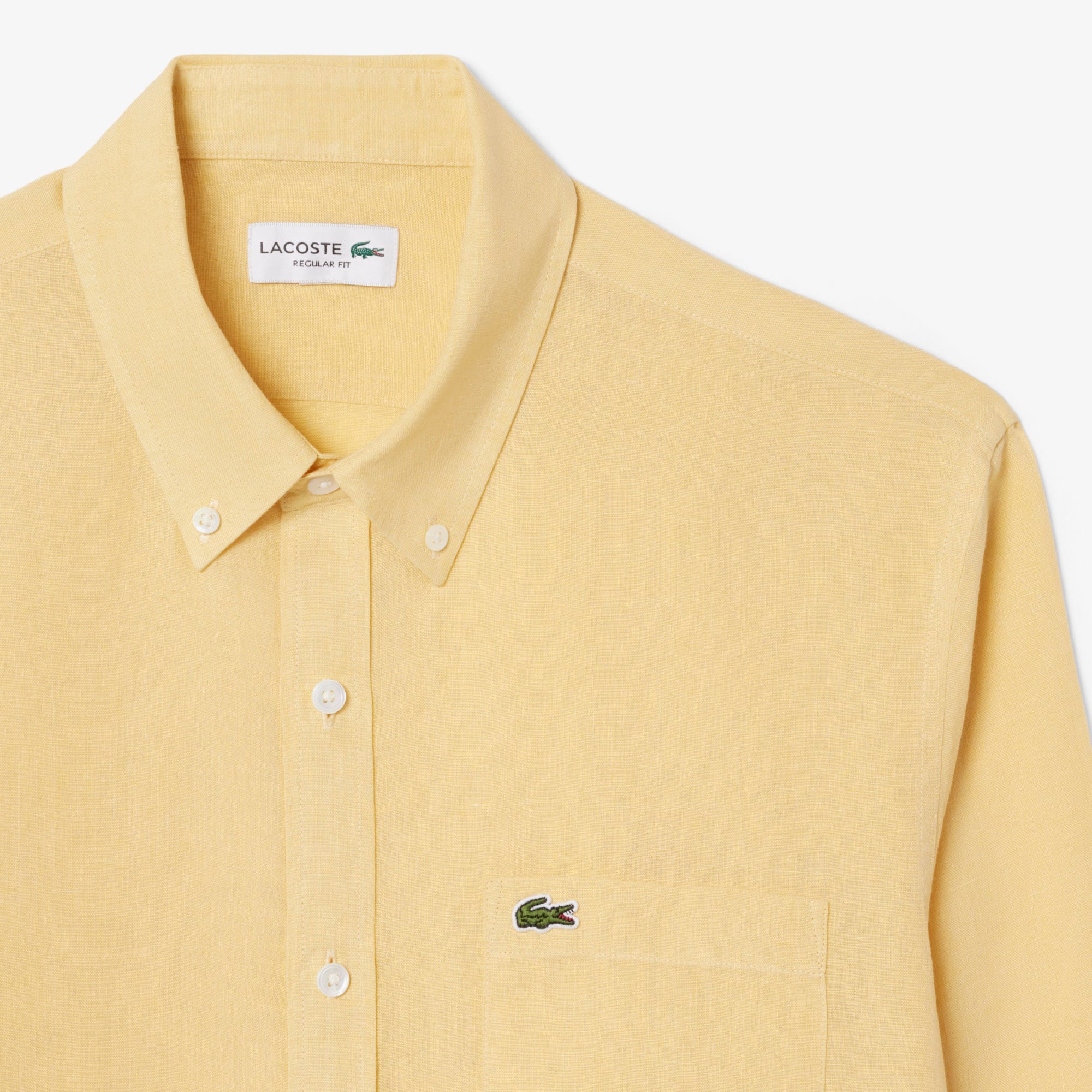 Men's Regular Fit Linen Shirt - Jaune