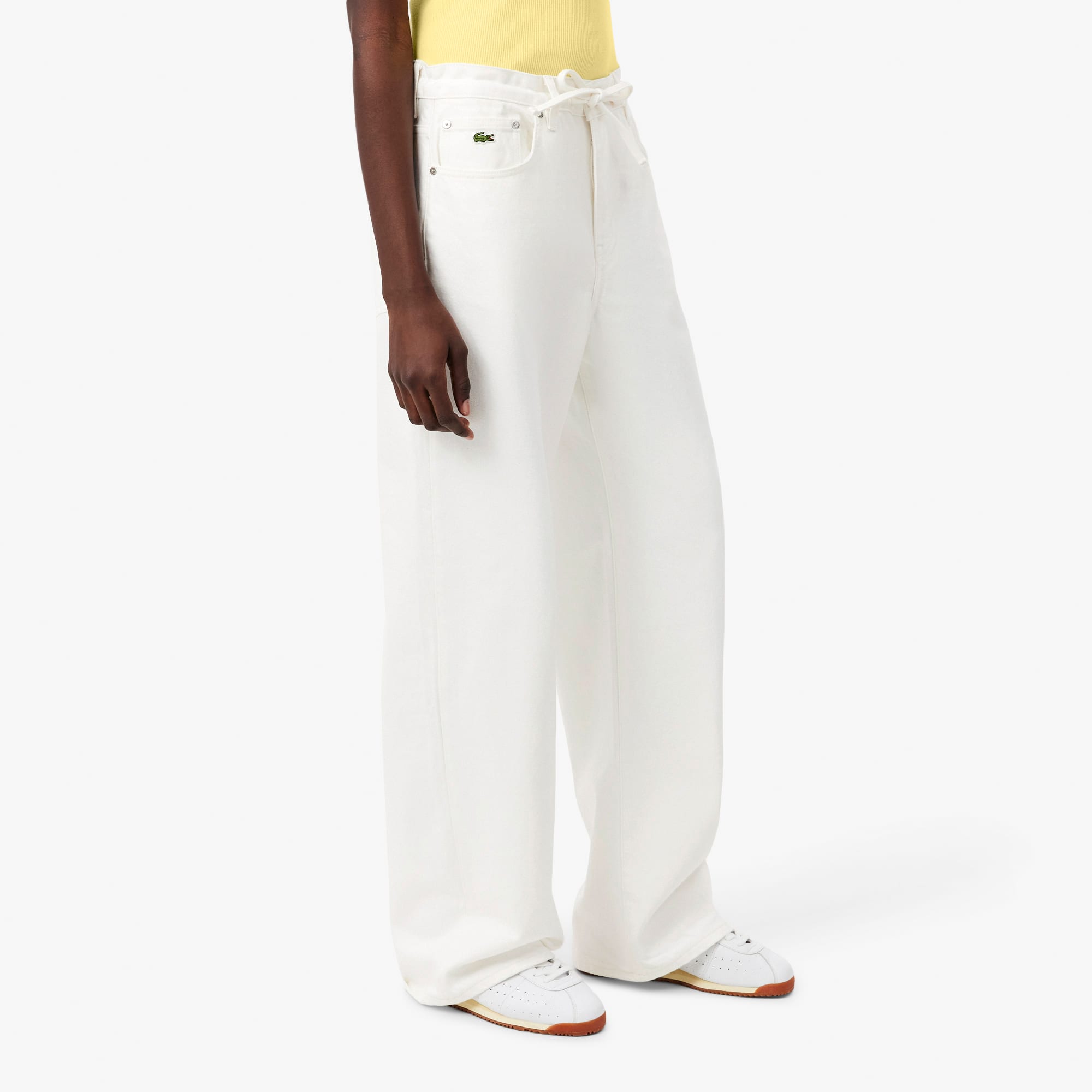 Women's Wide Leg Denim Jeans - White
