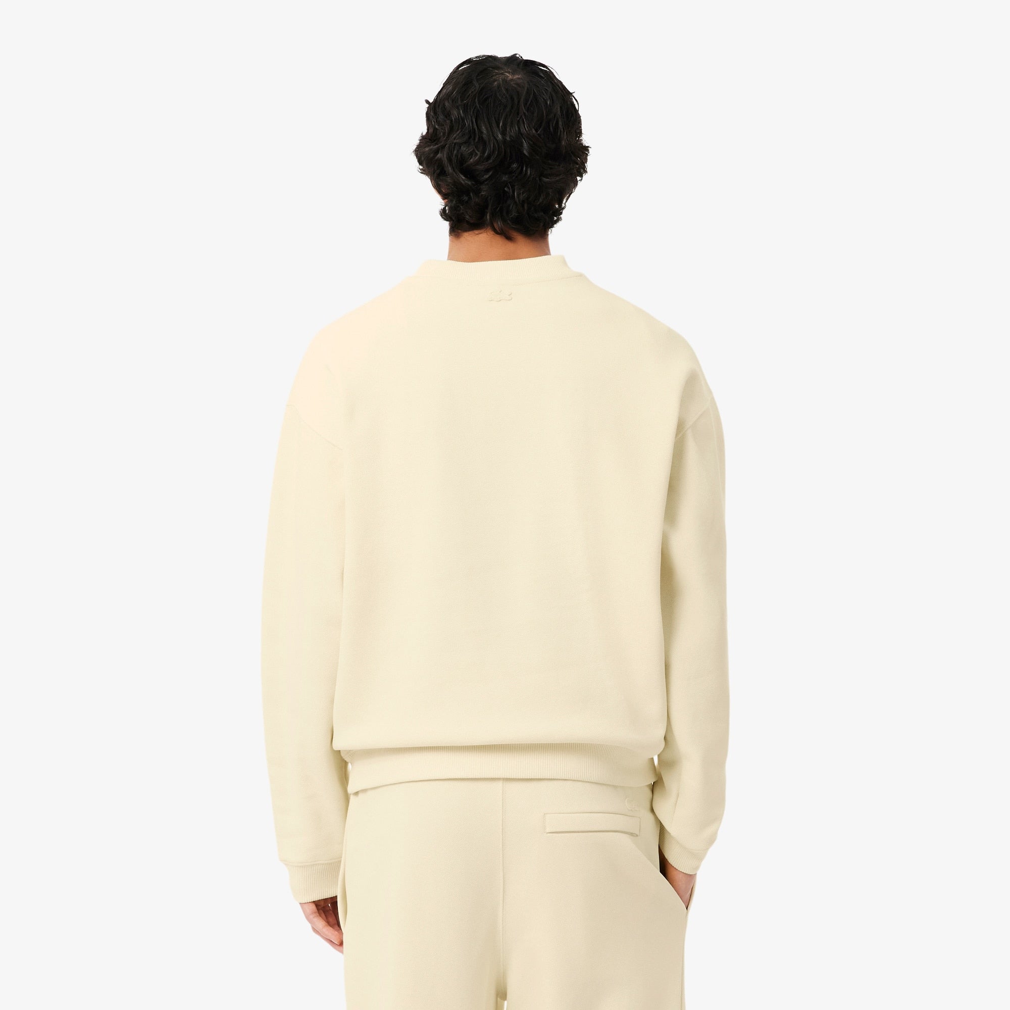 Double Face Piqué Badge Sweatshirt - Lemon Beige