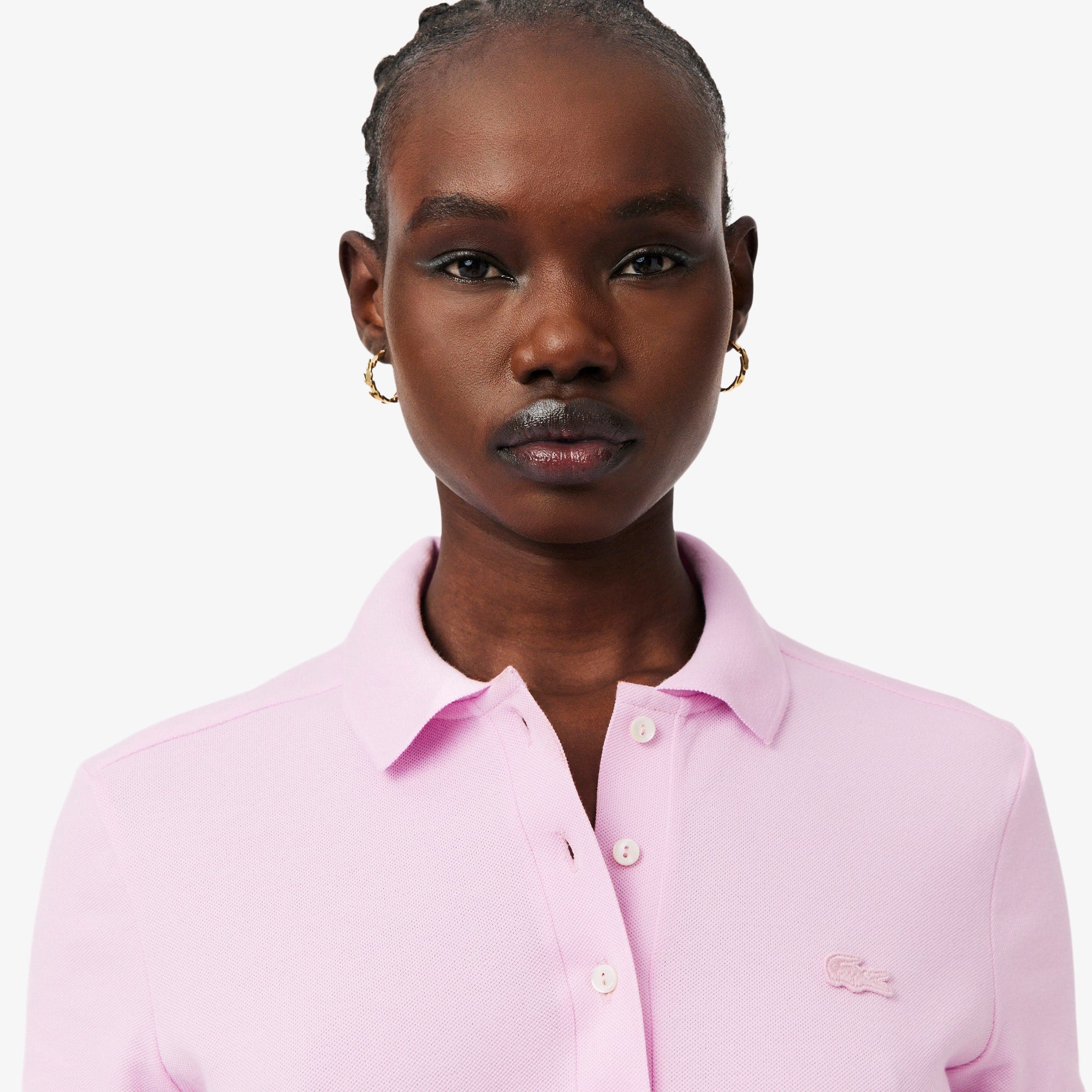 Women's L.12.D Slim Fit Stretch Mini Piqué Polo - Pink