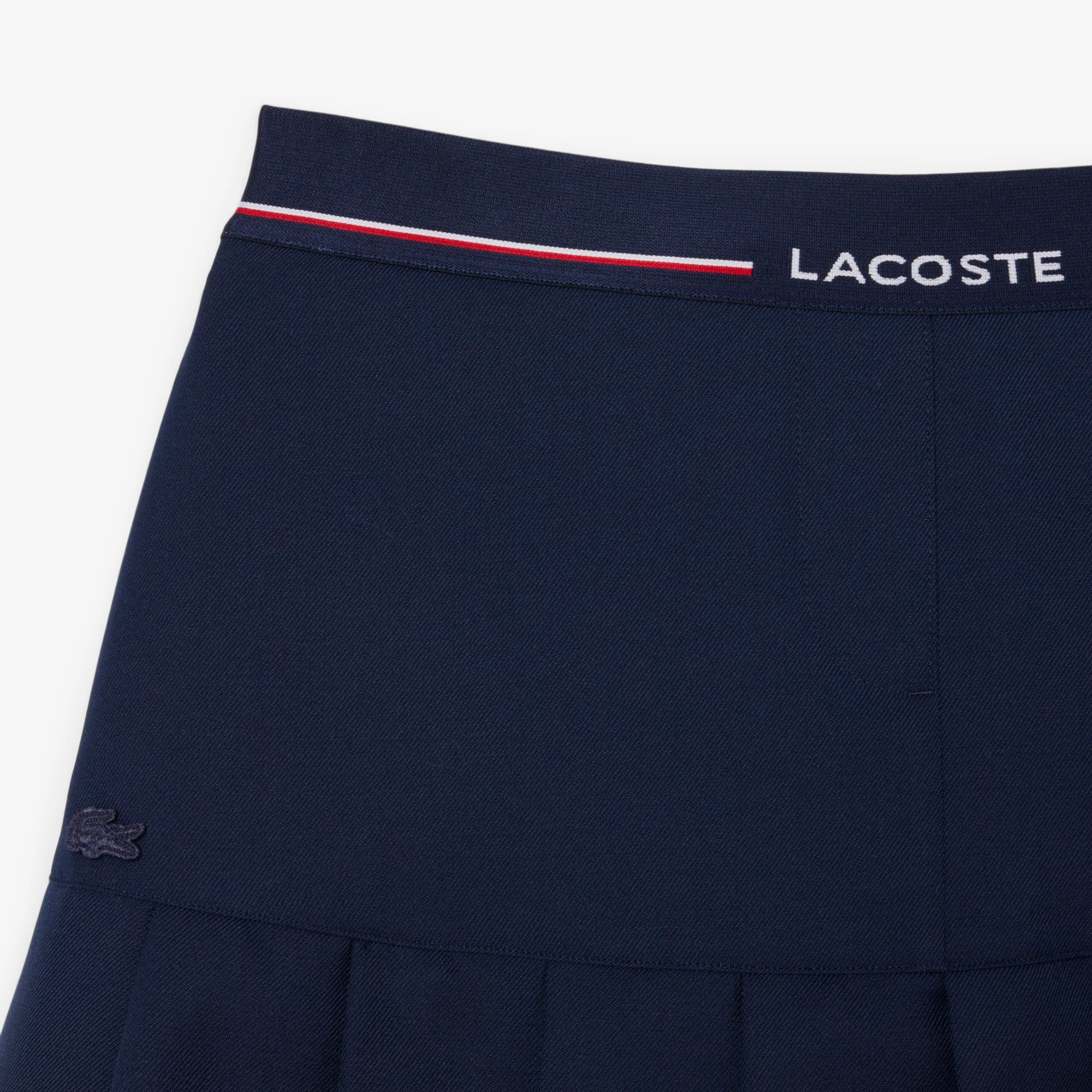 Women's Short Pleated Wool Blend Skirt - Navy Blue