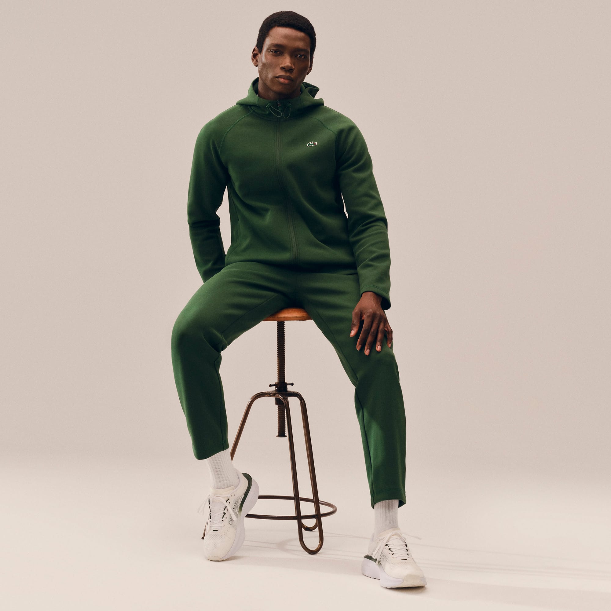Sport Stretch Zipped Hoodie - Pine green