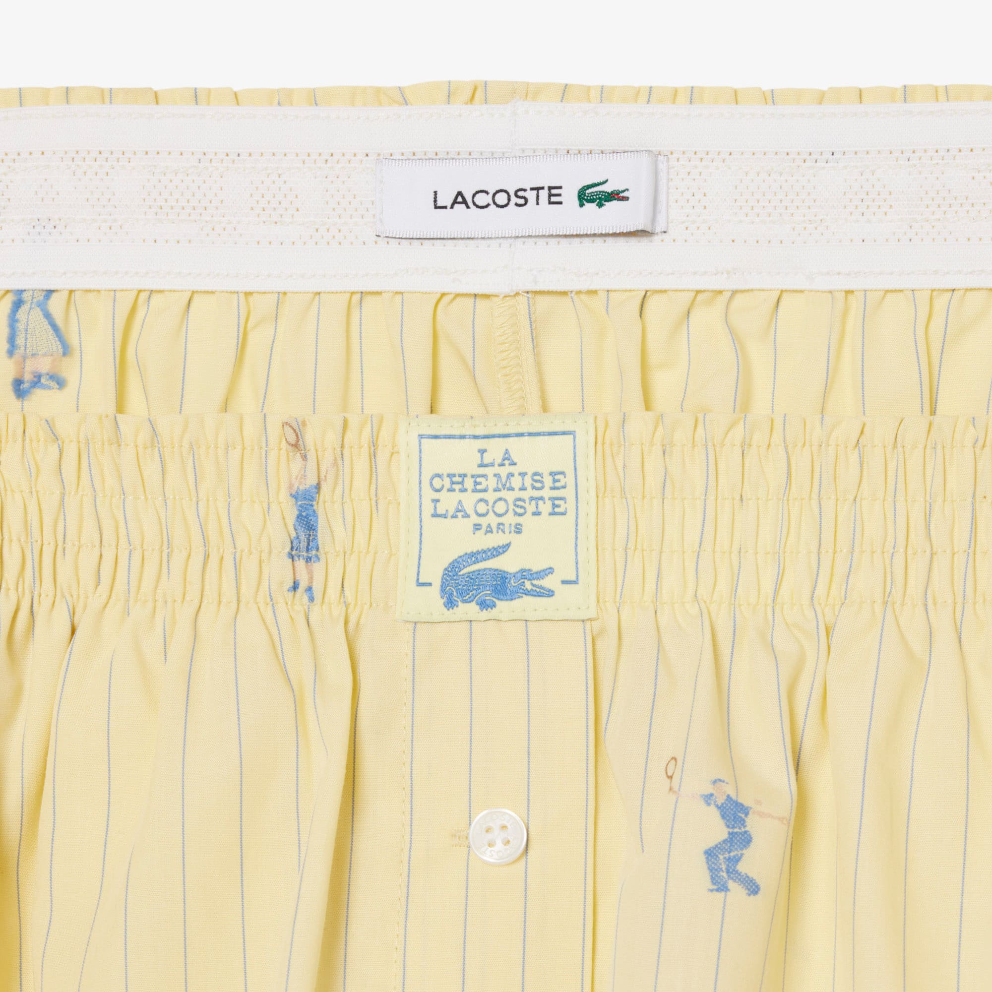 Cotton Poplin Boxer Shorts - Jaune / Bleu