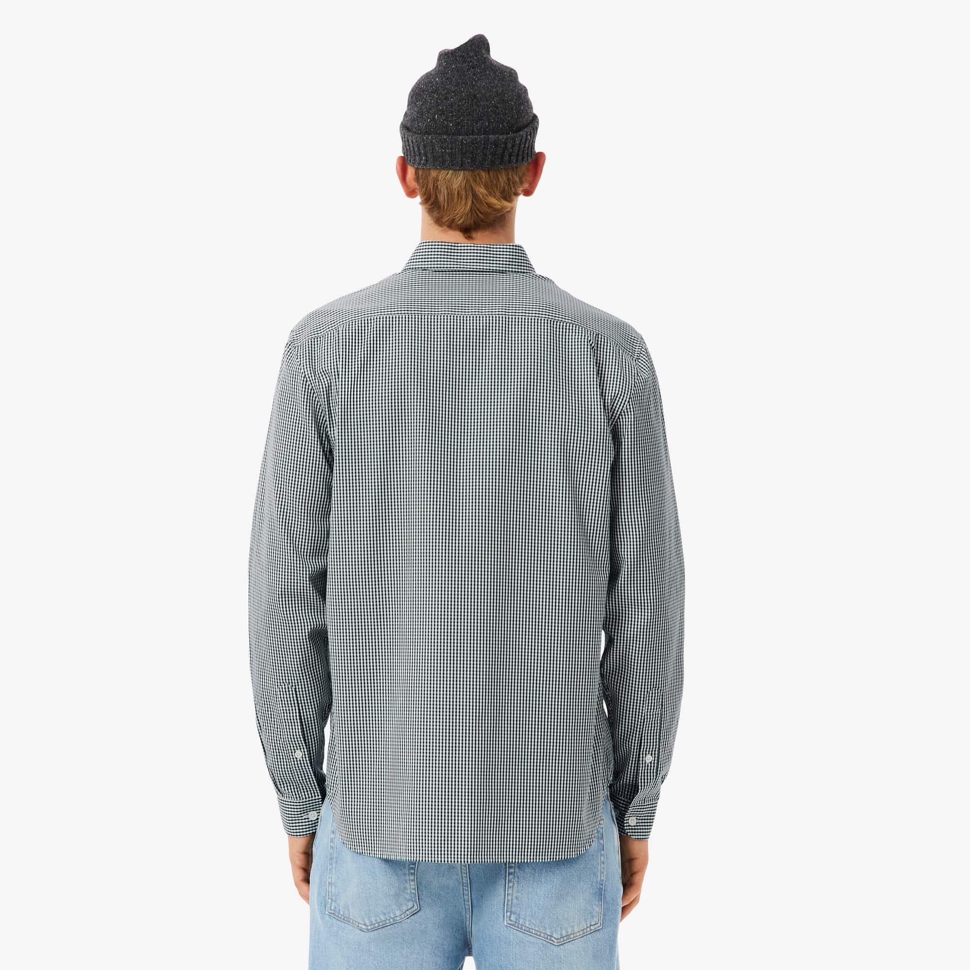 Men's Regular Fit Checked Cotton Shirt - White / Green