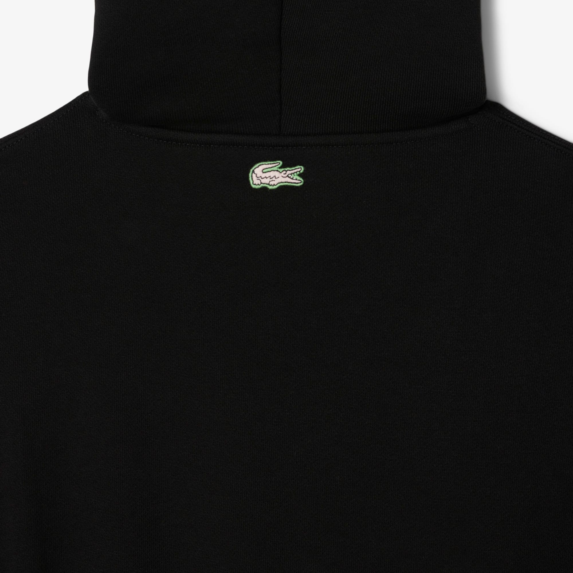 Men's Printed Fleece Hoodie - Black