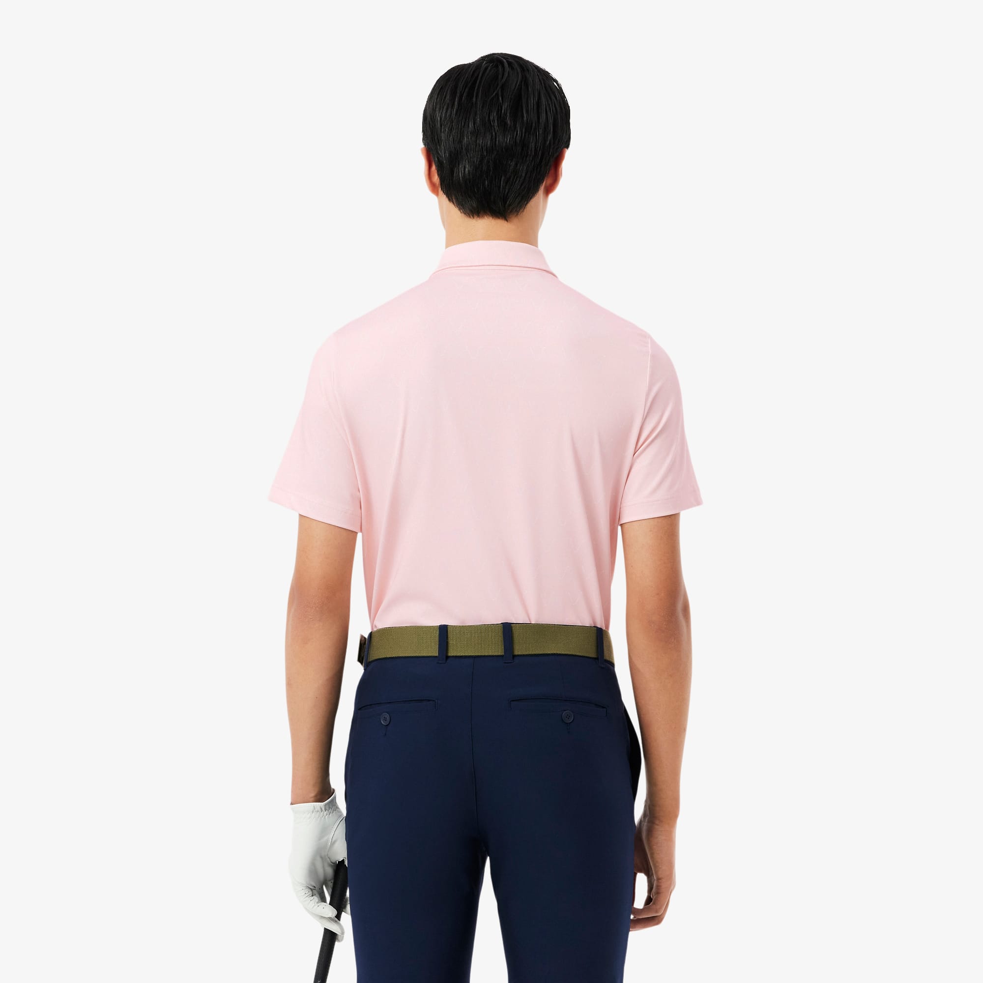 Regular Fit Printed Golf Polo - Light Pink / White