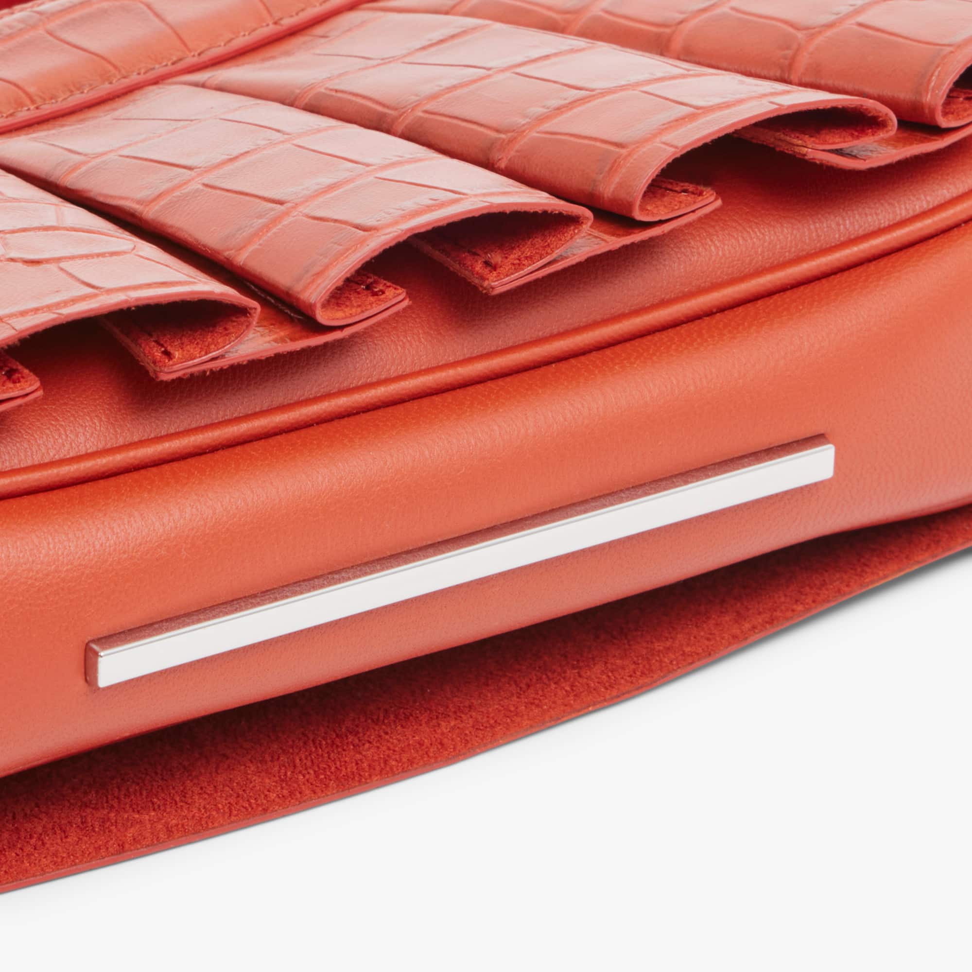 Runway H Lenglen Effect Leather Bag - ORANGINE
