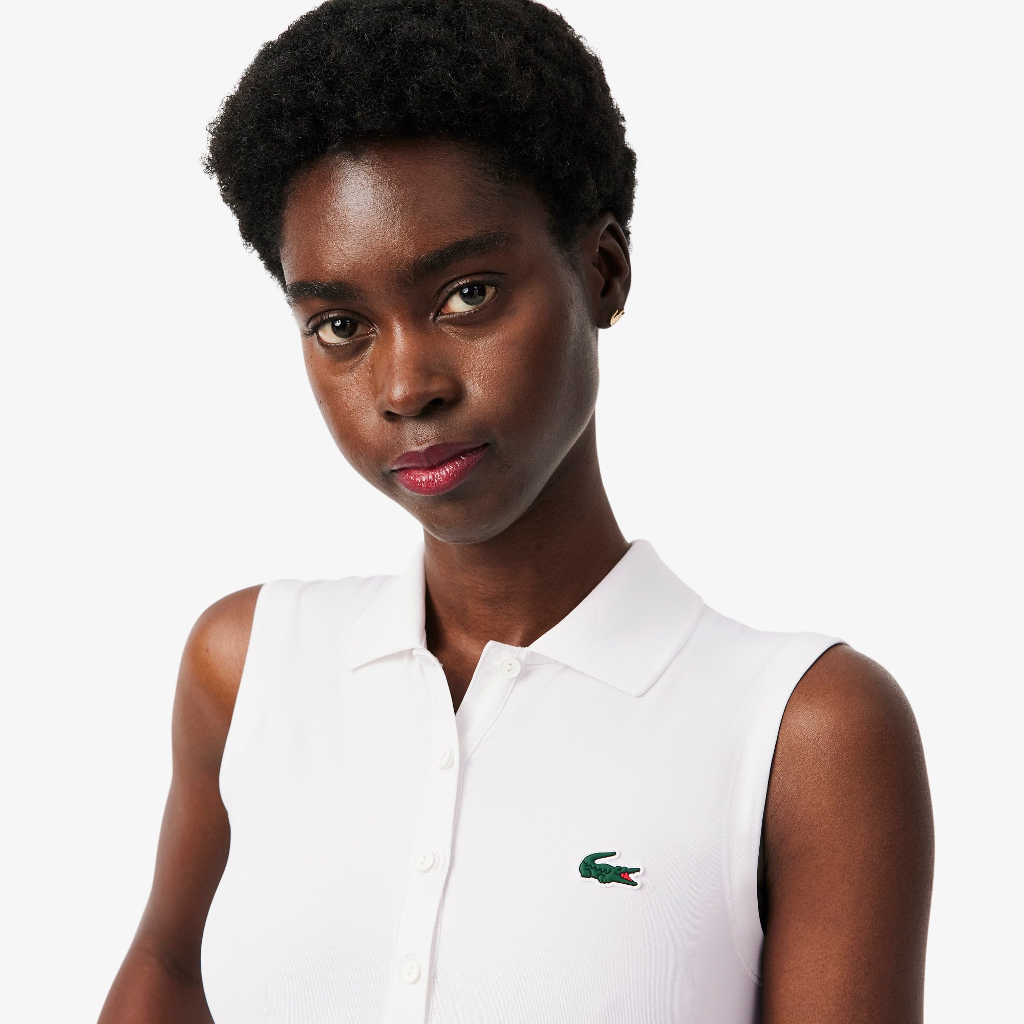 Women's Slim Fit UV Protect Stretch Golf Polo - White