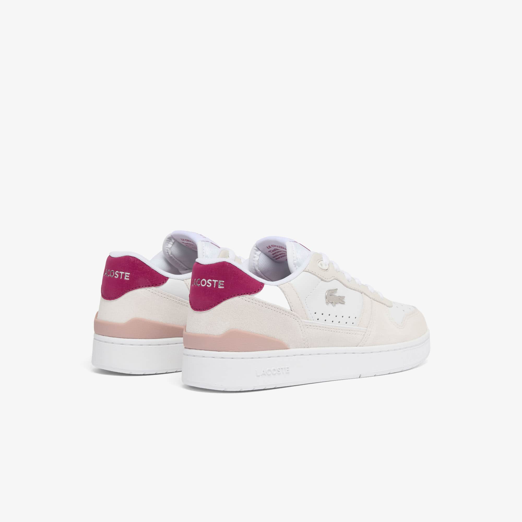 Women's T-Clip Set Suede Sneakers - WHT/DK PURP
