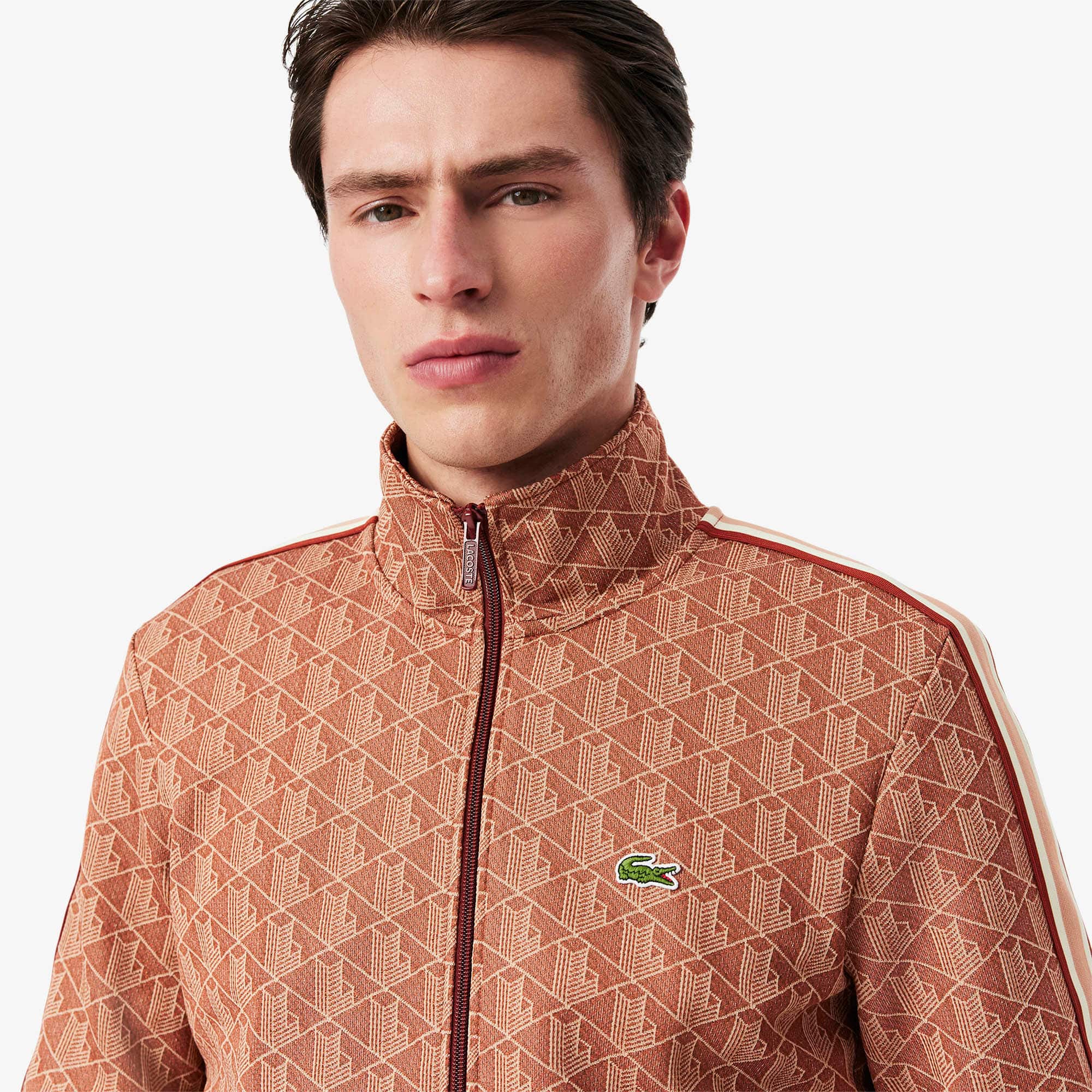 Men's Paris Zip-Up Track Jacket - Brown / Beige