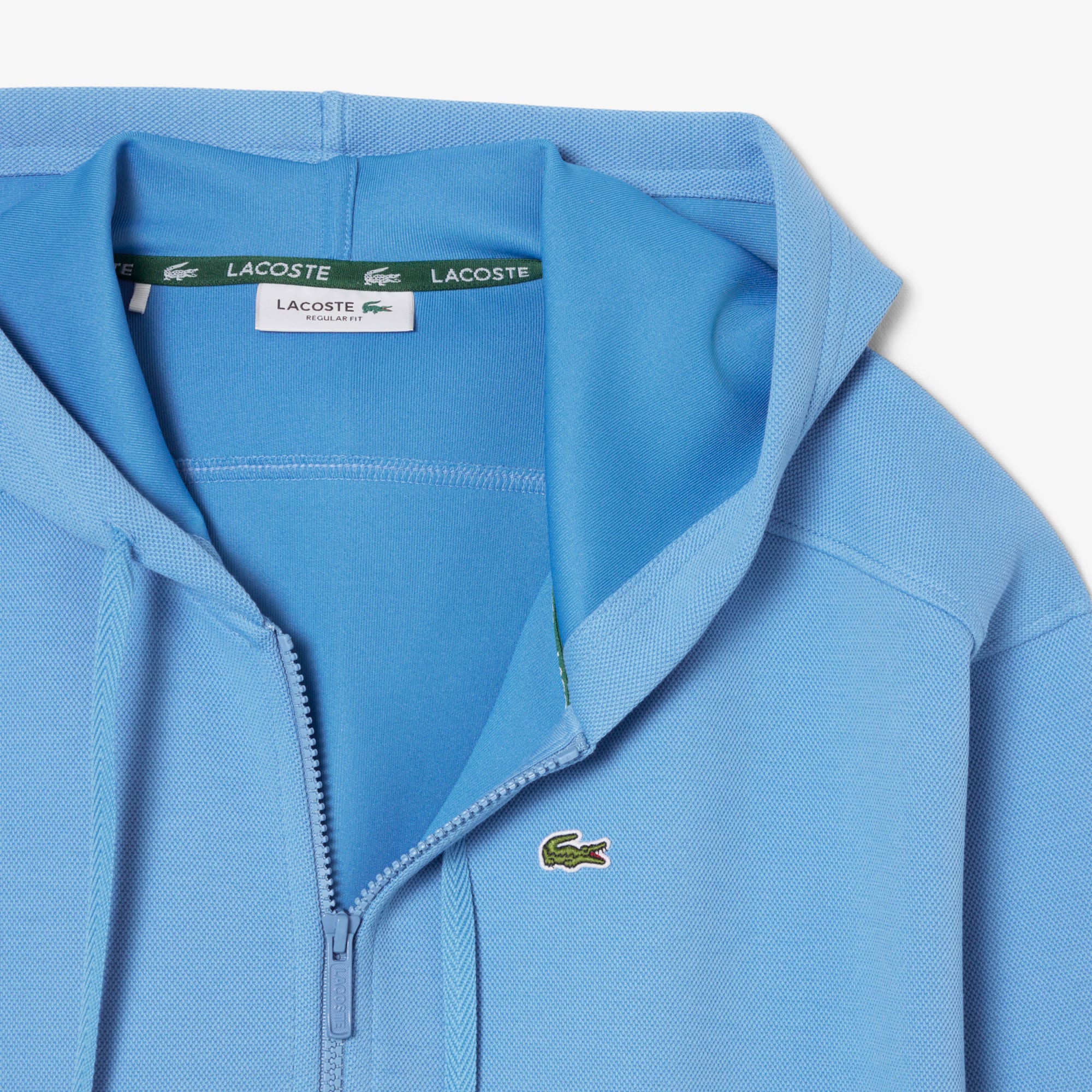 Women's Zip-Up Piqué Hoodie - Blue