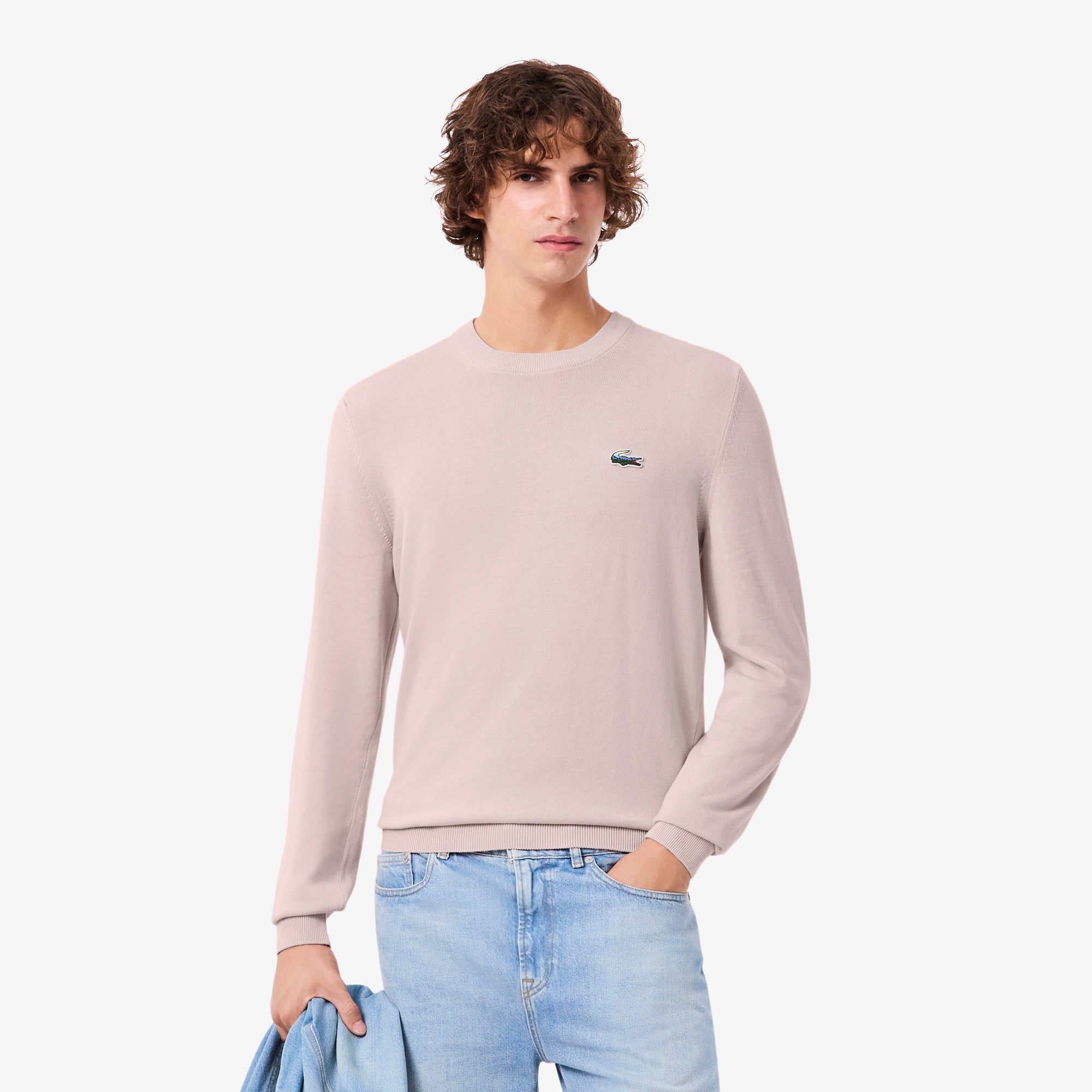 Men's Cotton Landscape Sweater - Light Pink