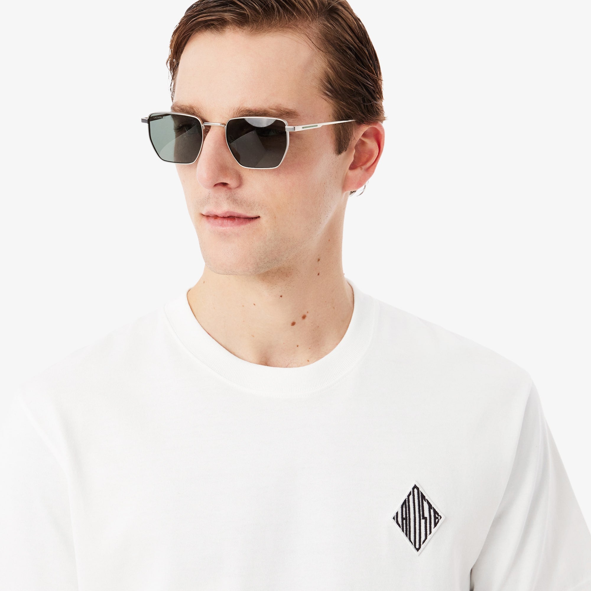 Classic Fit Heavy Badge Accent T-Shirt - White