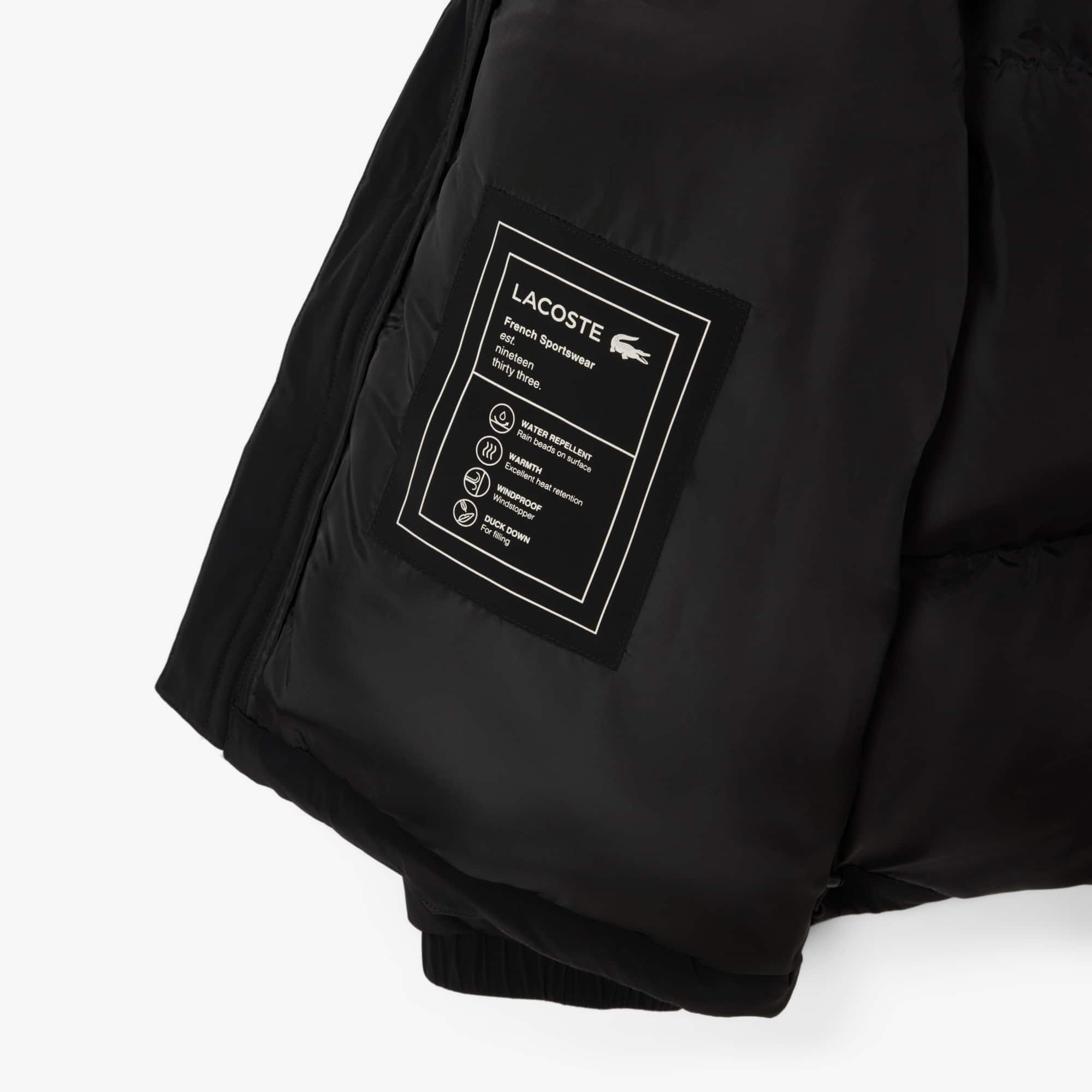Men's Water-Repellent Hooded Down Jacket - Black