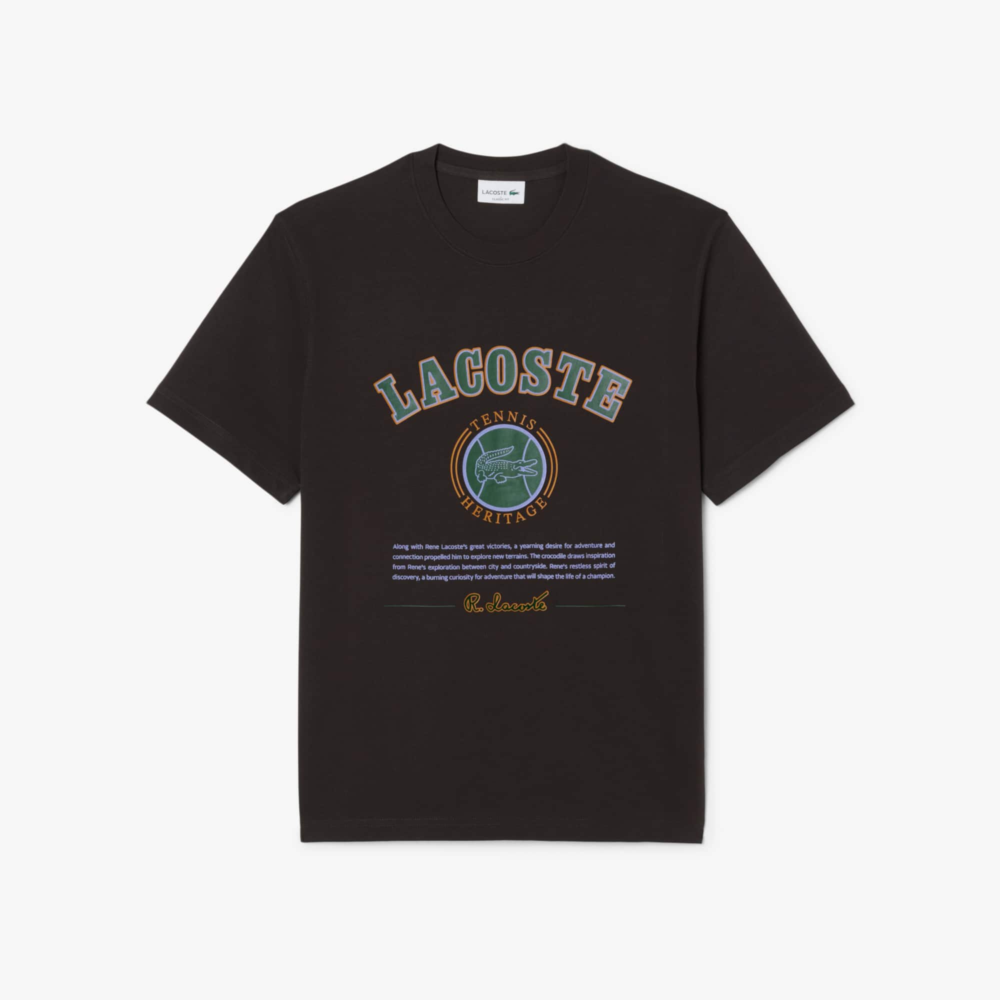 Men's Print Cotton T-Shirt - Brown