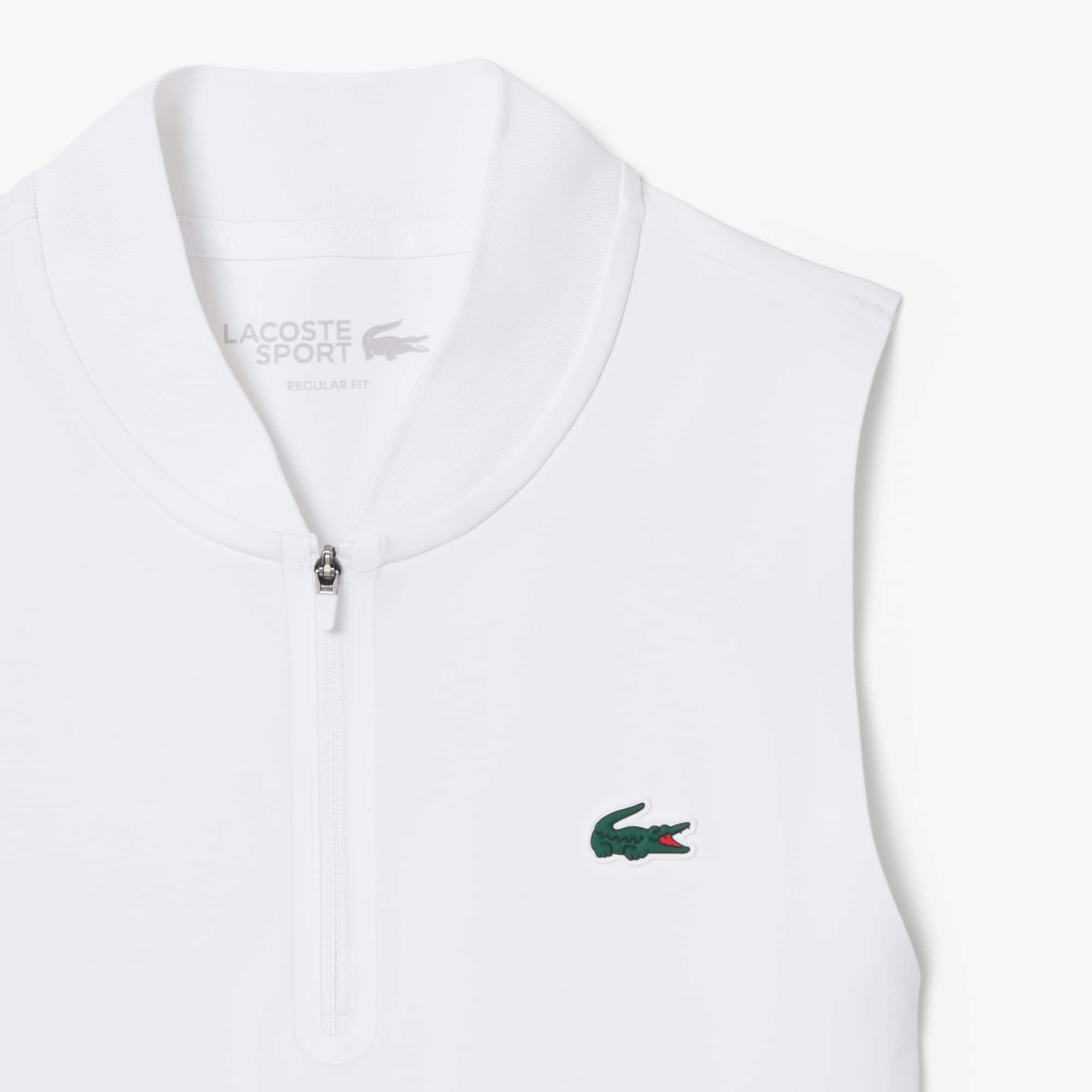 Sleeveless Ultra Dry Stretch Tennis Polo - White