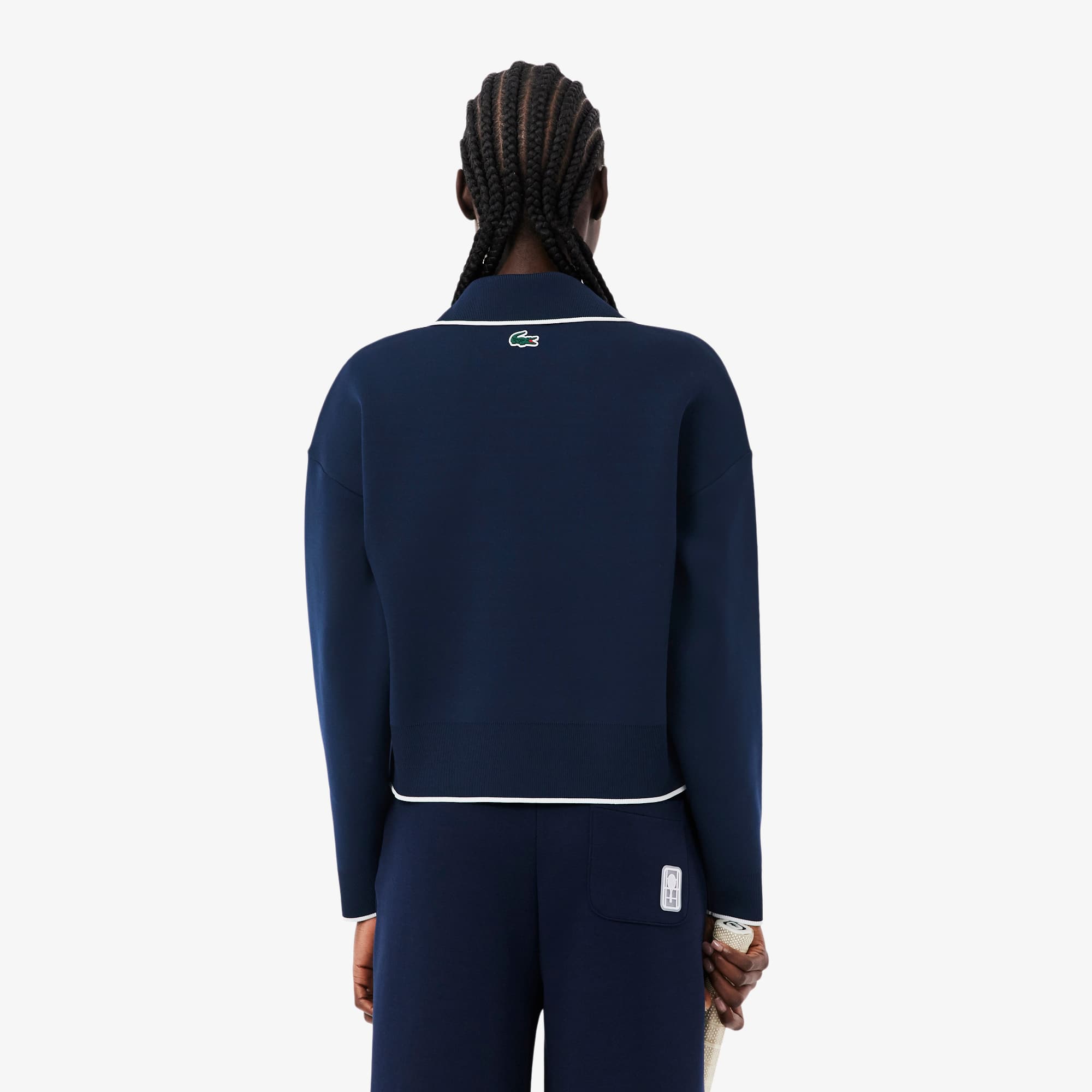 Tennis Heritage Polo Collar Sweatshirt - Navy Blue