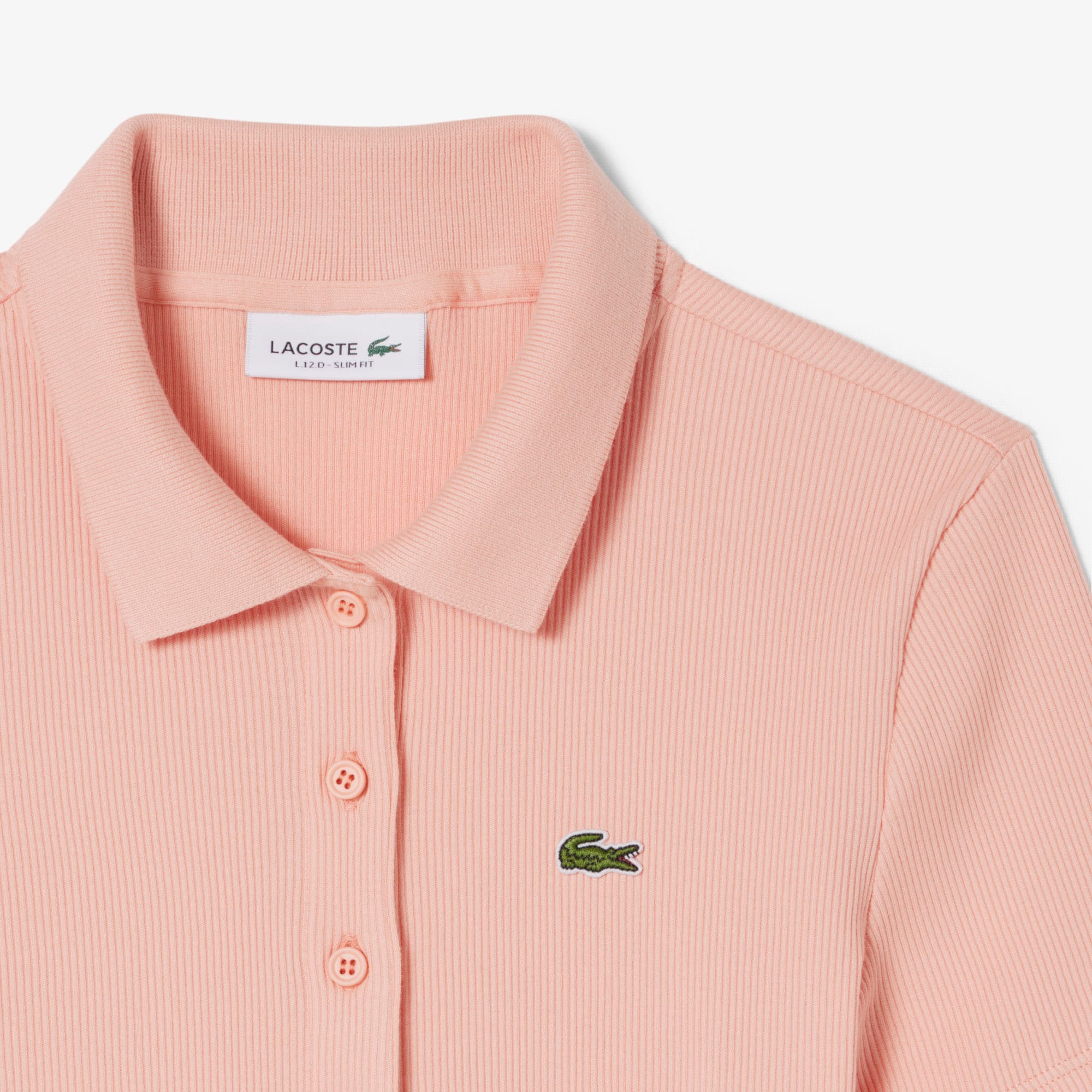 Women's Slim Fit L.12.D Ribbed Cotton Polo - Rose