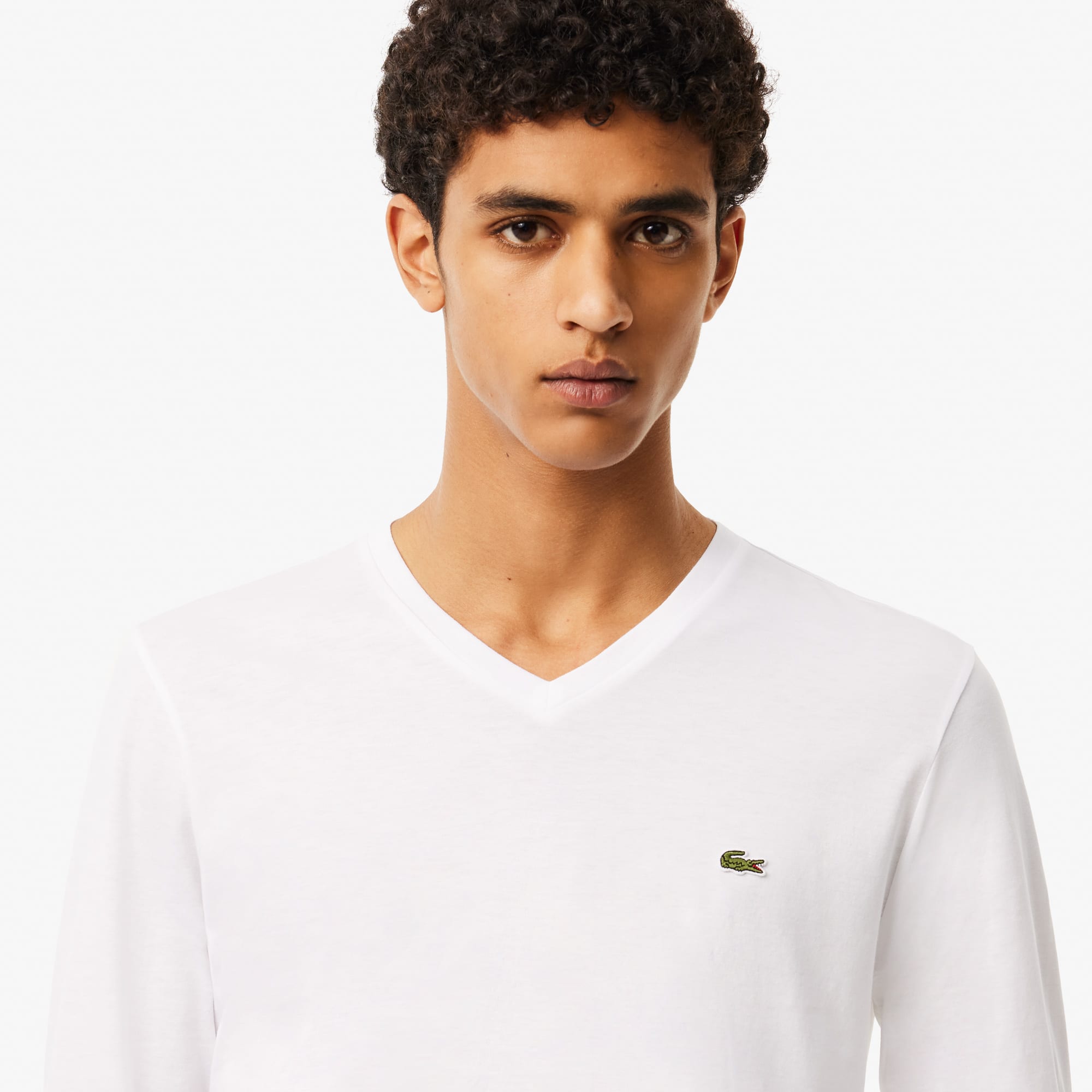 Men's Lightweight Pima Cotton V-Neck T-Shirt - White