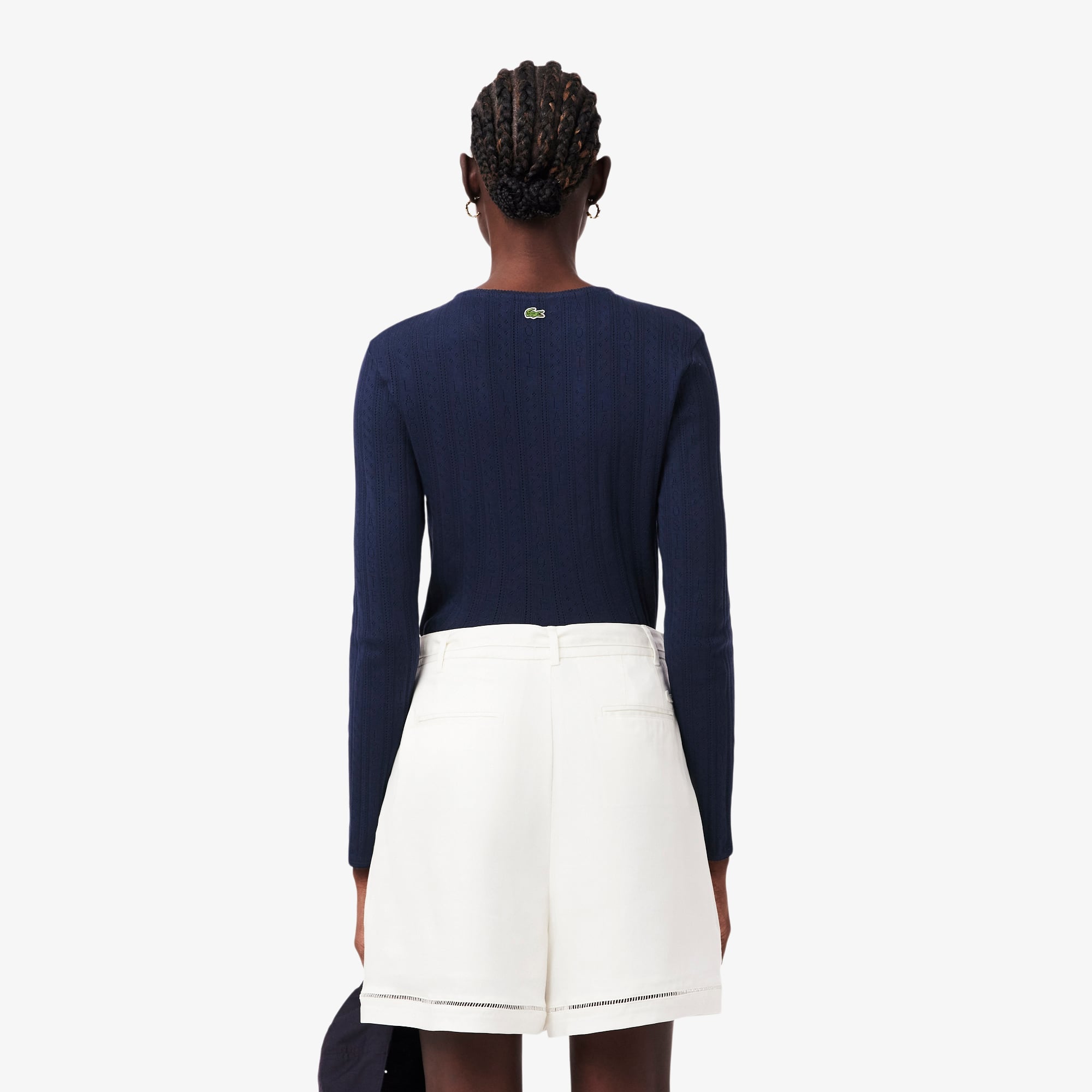 Slim Fit Pointelle Cardigan - Navy Blue