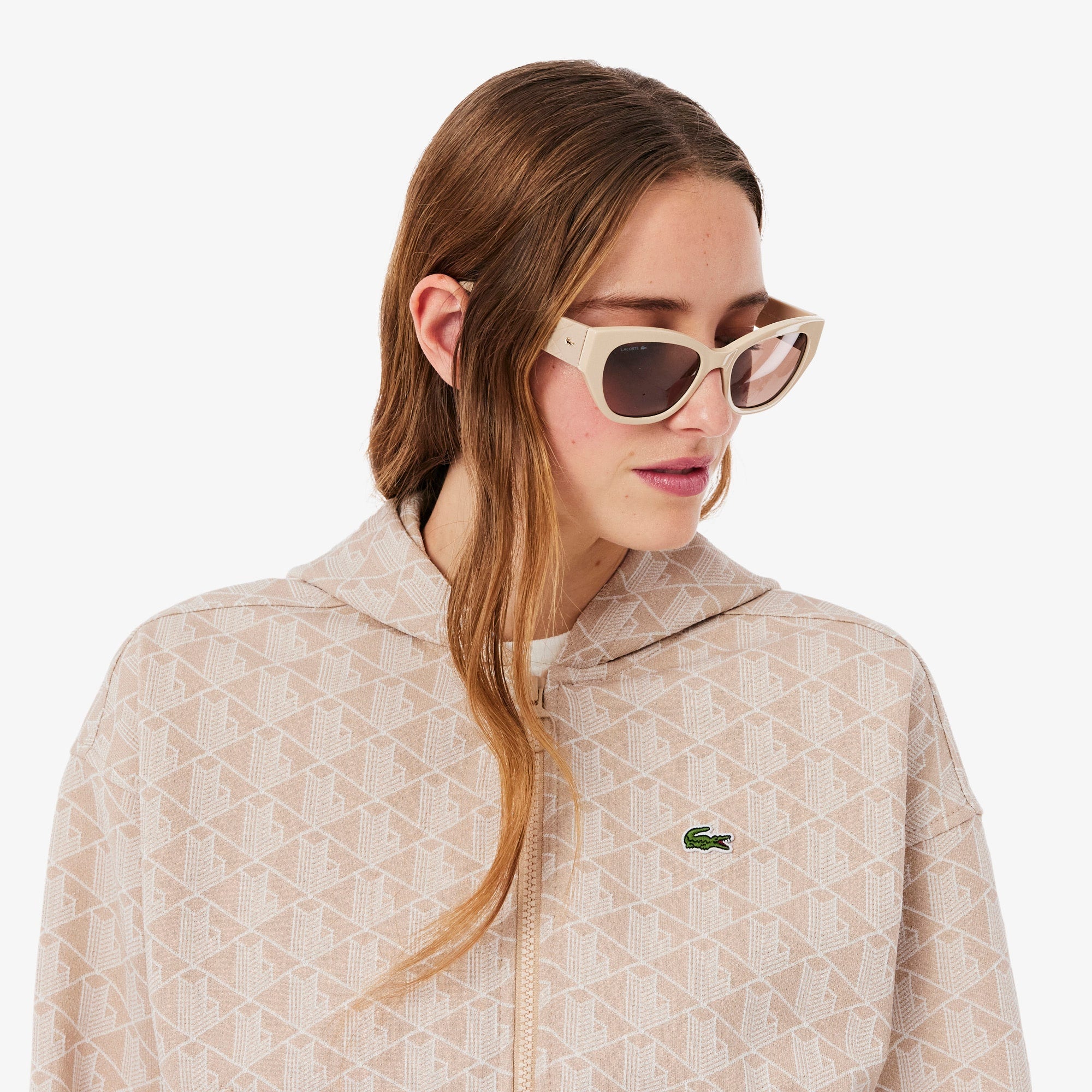 Women's Monogram Hoodie - Beige / Blanc