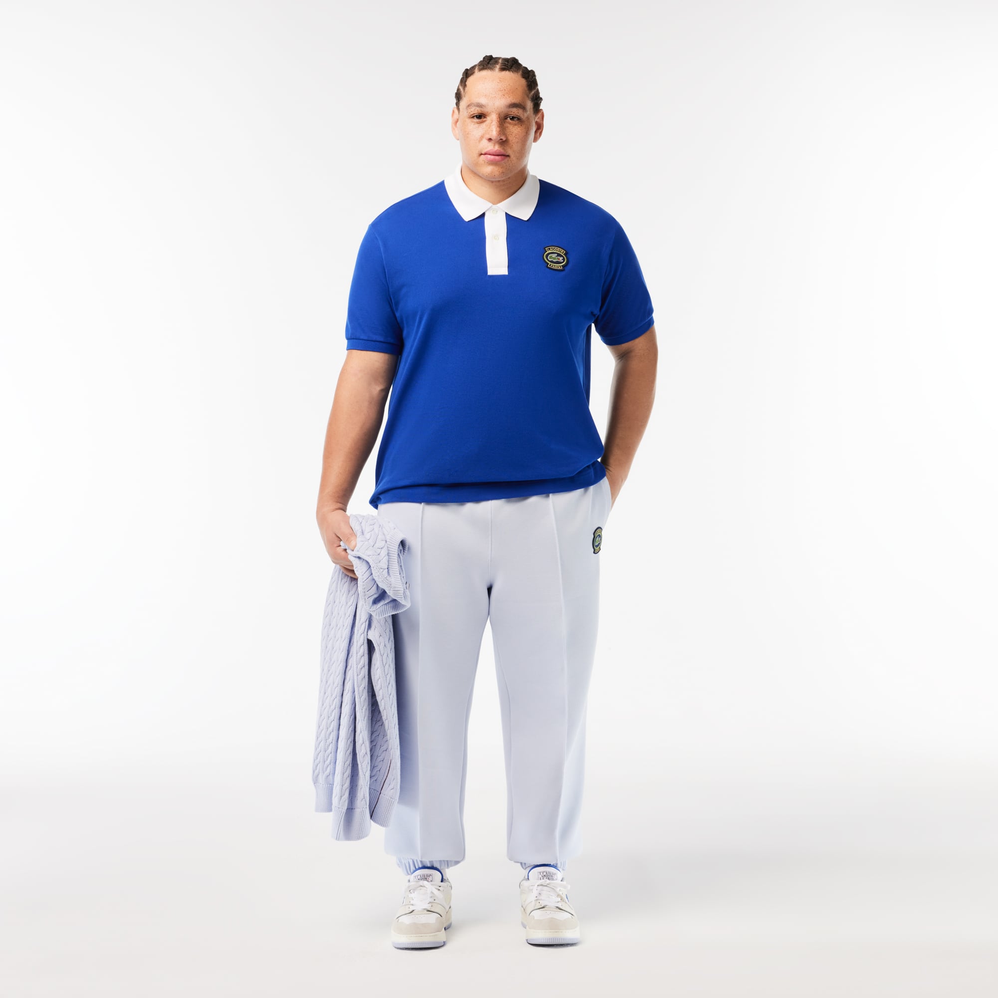 Men's Classic Fit Badge Polo - Navy Blue / White