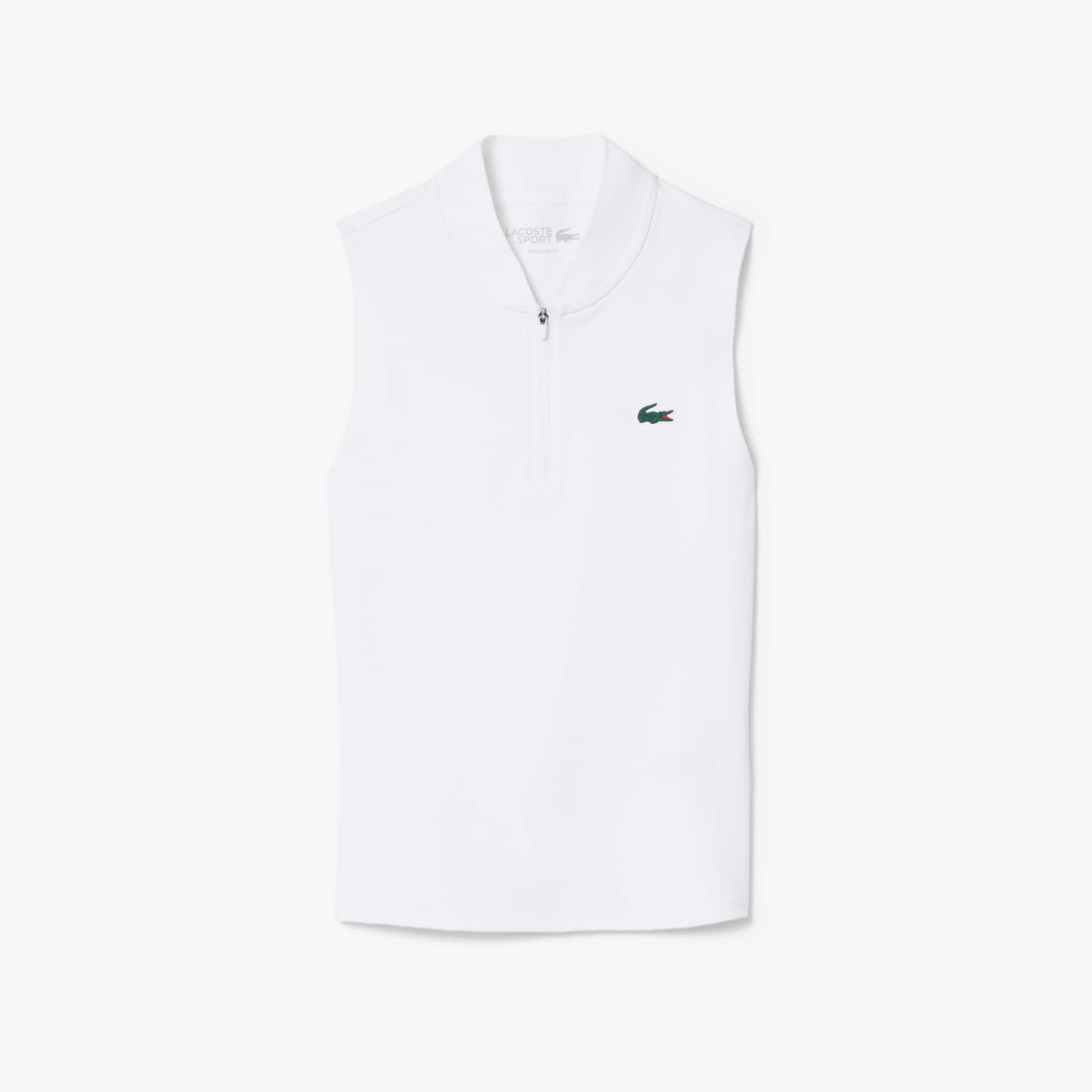 Sleeveless Ultra Dry Stretch Tennis Polo - White