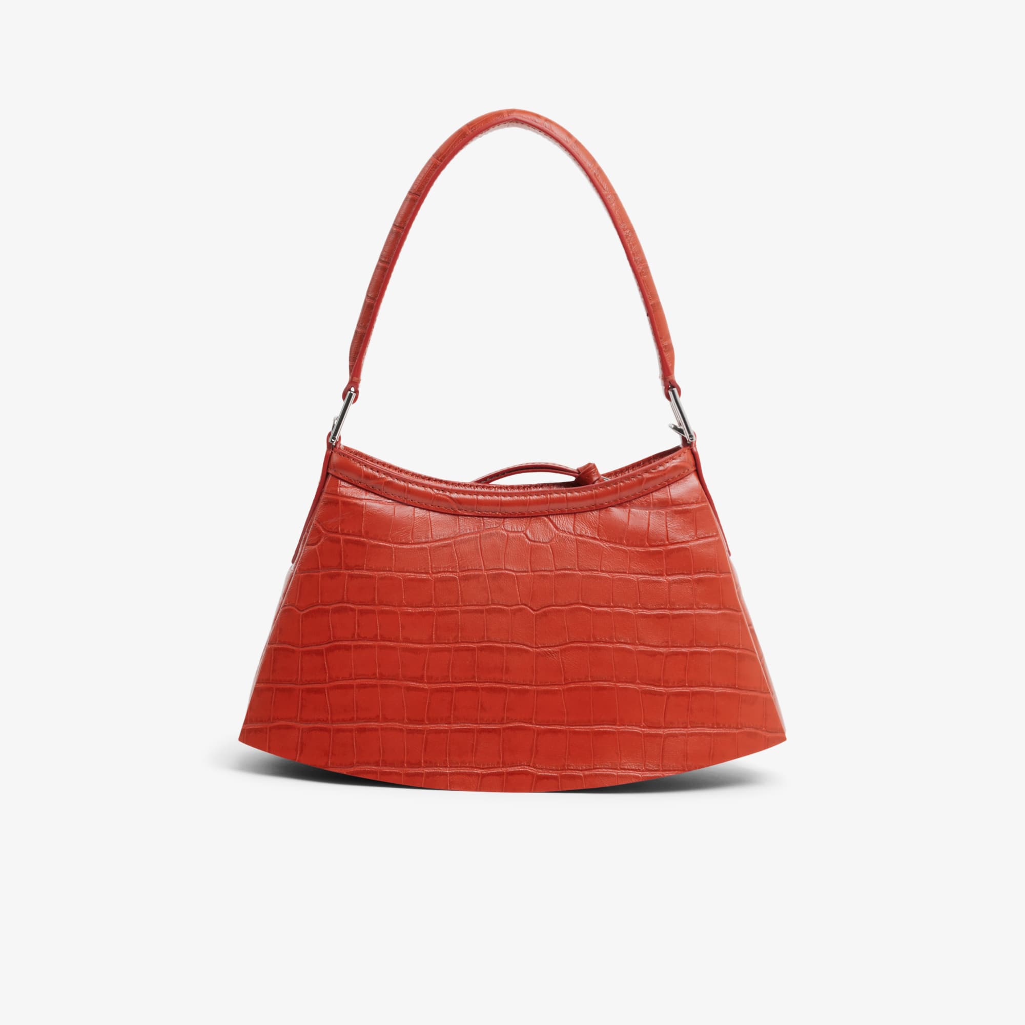 Runway Small Lenglen Effect Leather Bag - ORANGINE