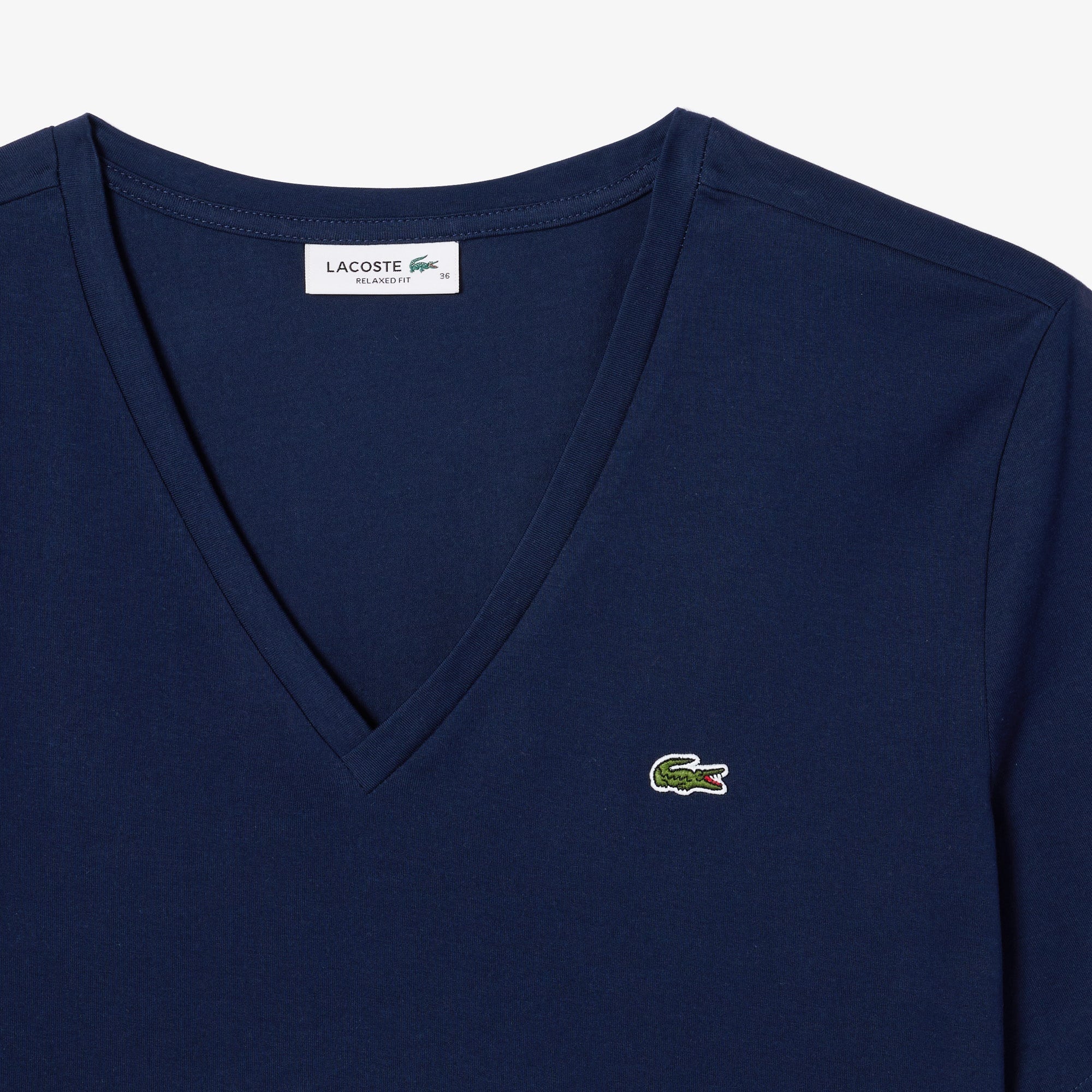 Women's Relaxed Fit Soft Cotton V-Neck T-Shirt - Navy Blue