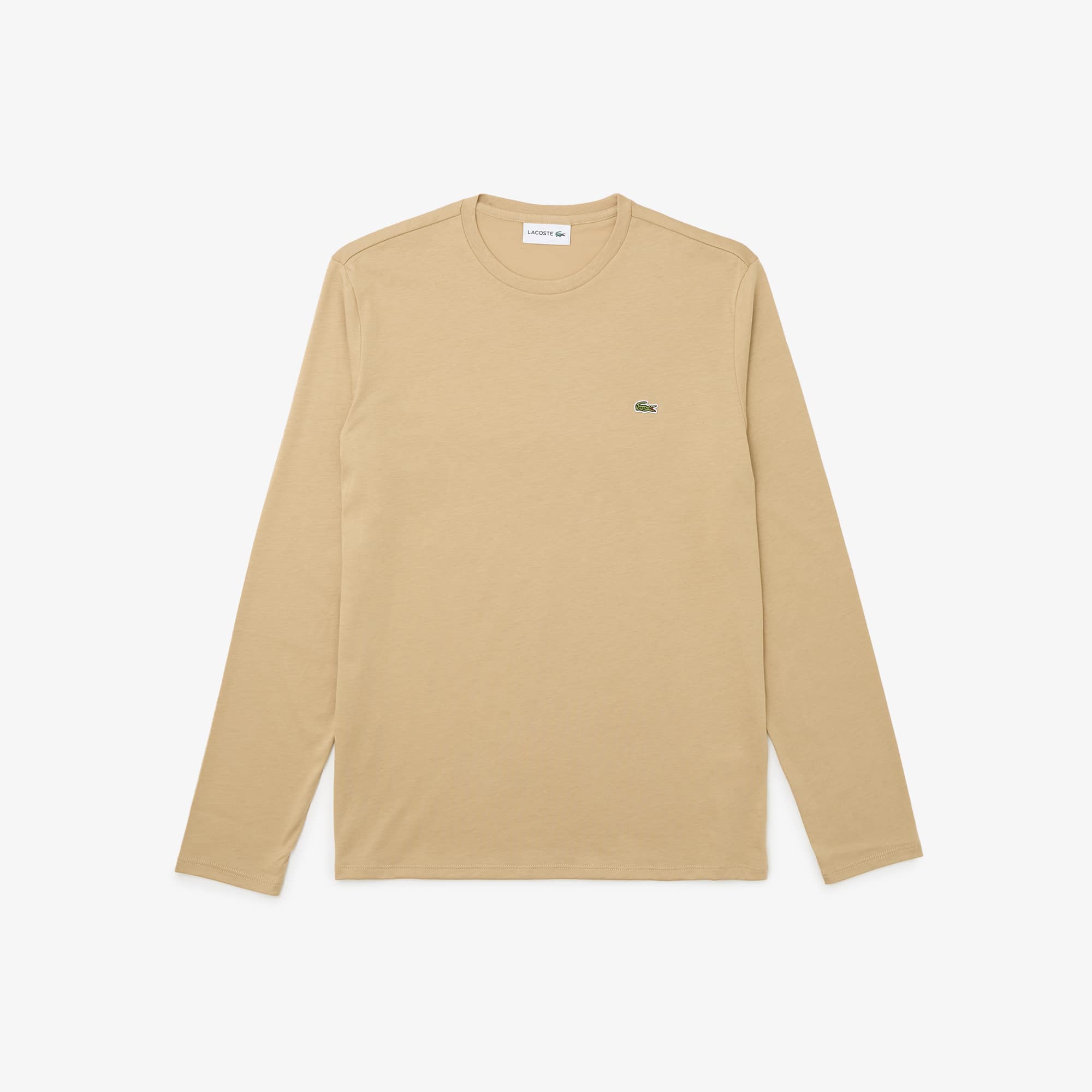Men's Long Sleeve Pima Cotton T-Shirt - Beige