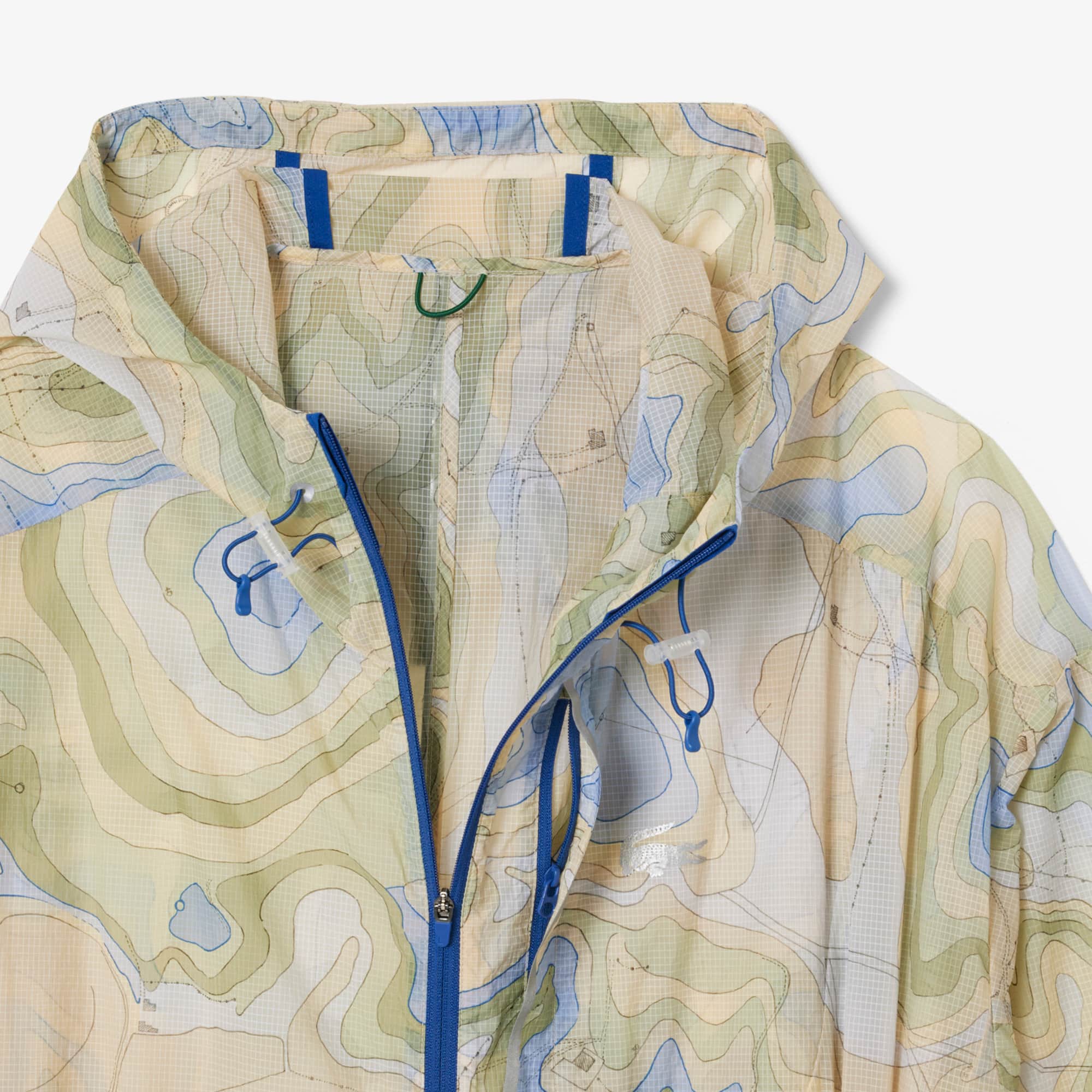 Women's Long Oversized Water-Repellent Parka - White / Blue