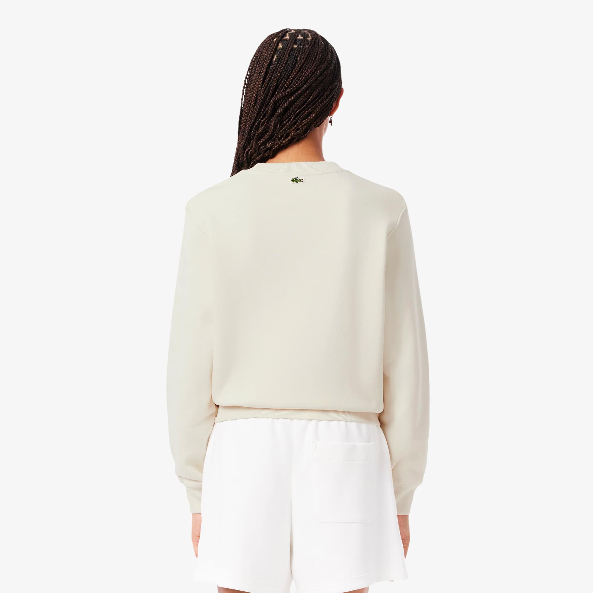 Women's Embossed Logo Cotton Sweatshirt - Cream