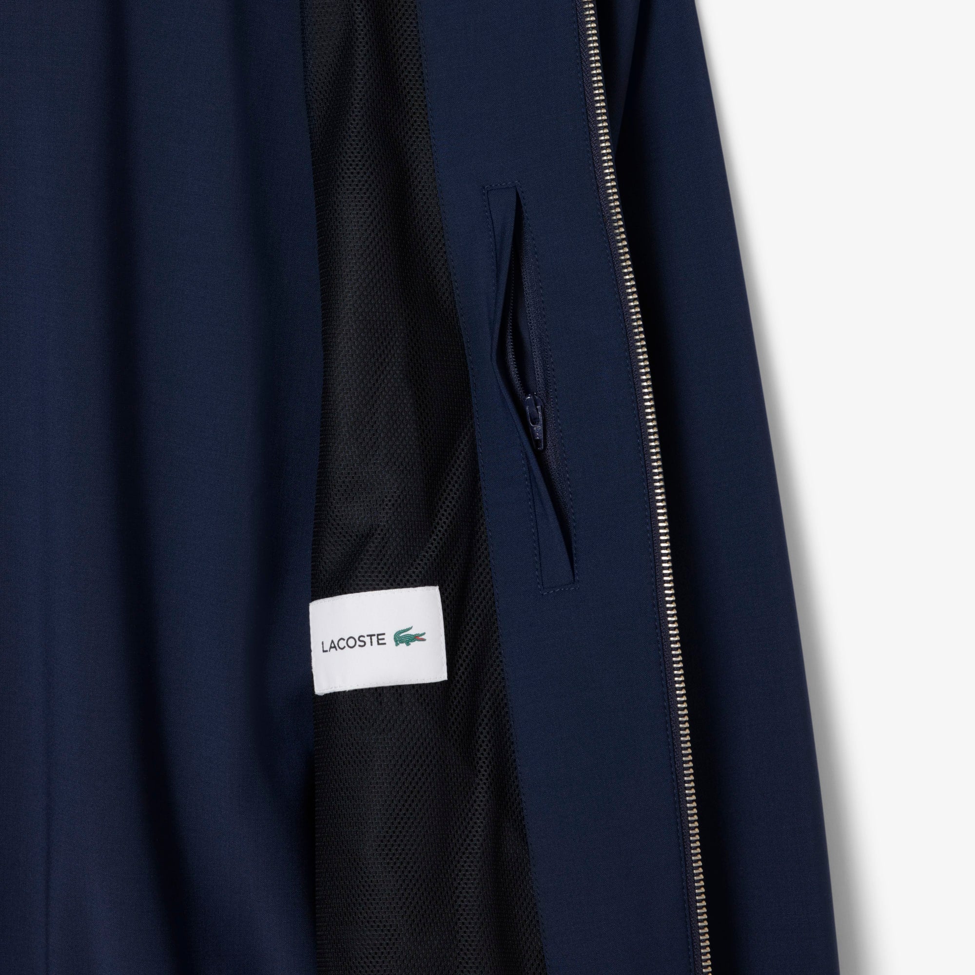 Men's Wool Blend Flannel Hooded Jacket - Navy Blue