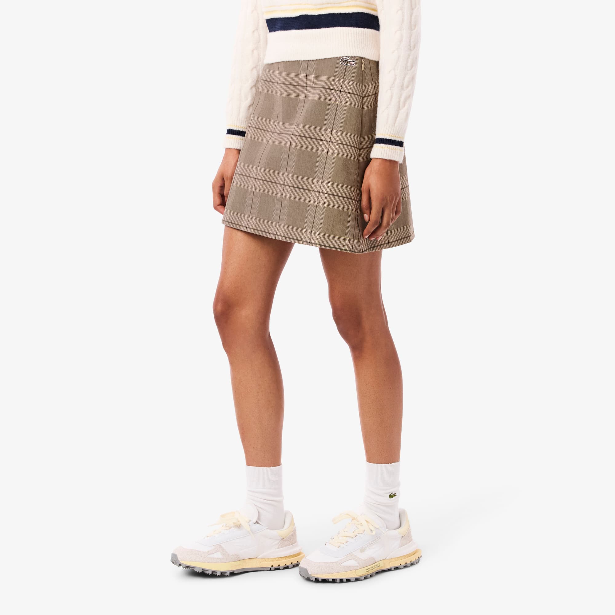 Women's Water-Repellent Plaid Skirt - Beige / Yellow / Brown / Light Pink