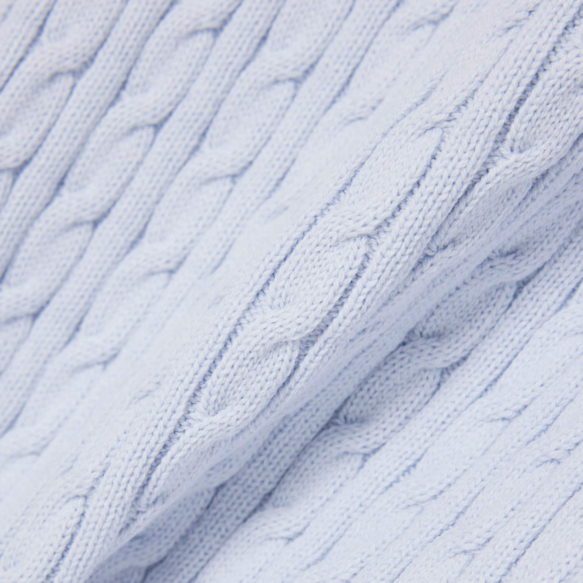 Short Sleeved Cable Knit Sweater - Phoenix blue