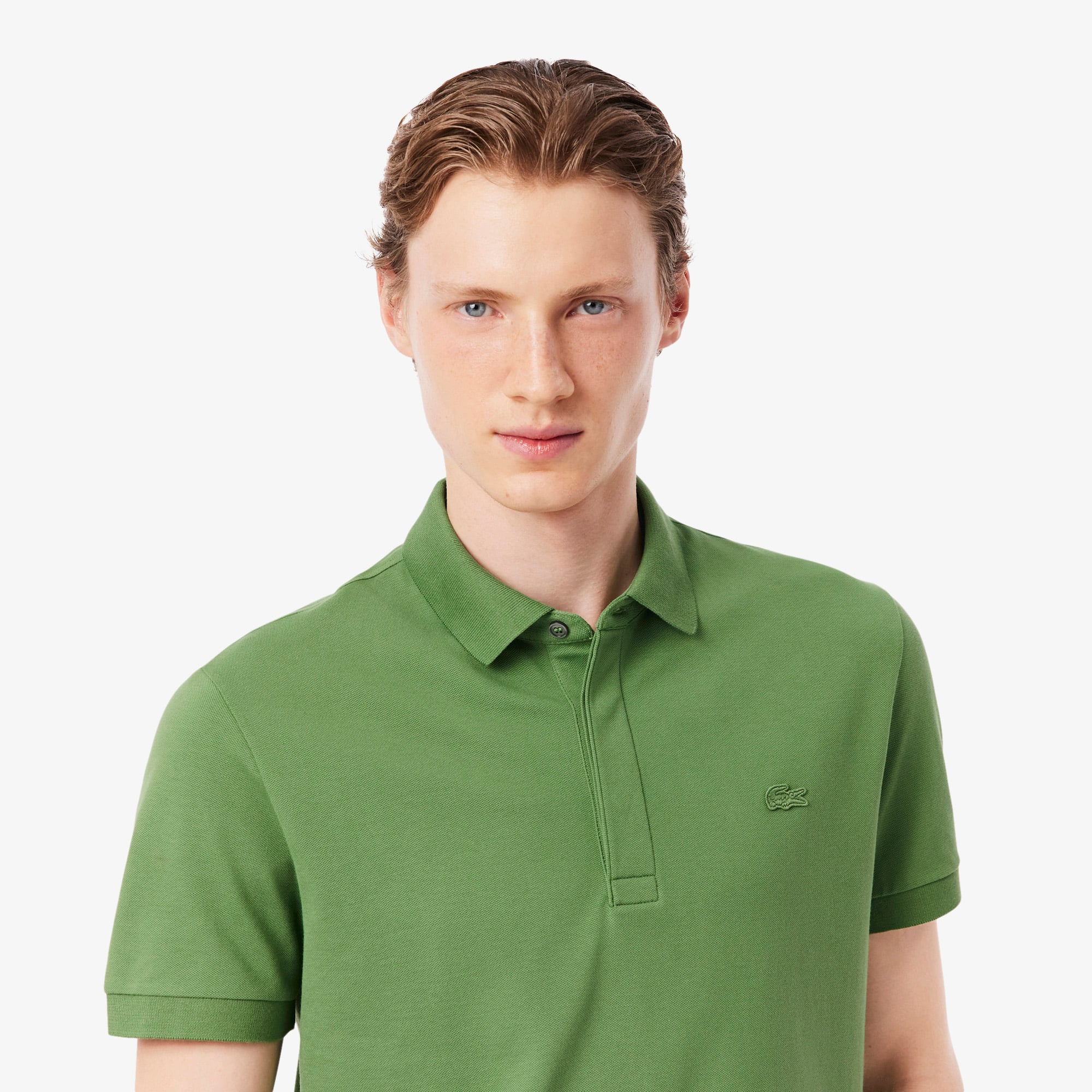 Men's Regular Fit Paris Stretch Piqué Polo - Green