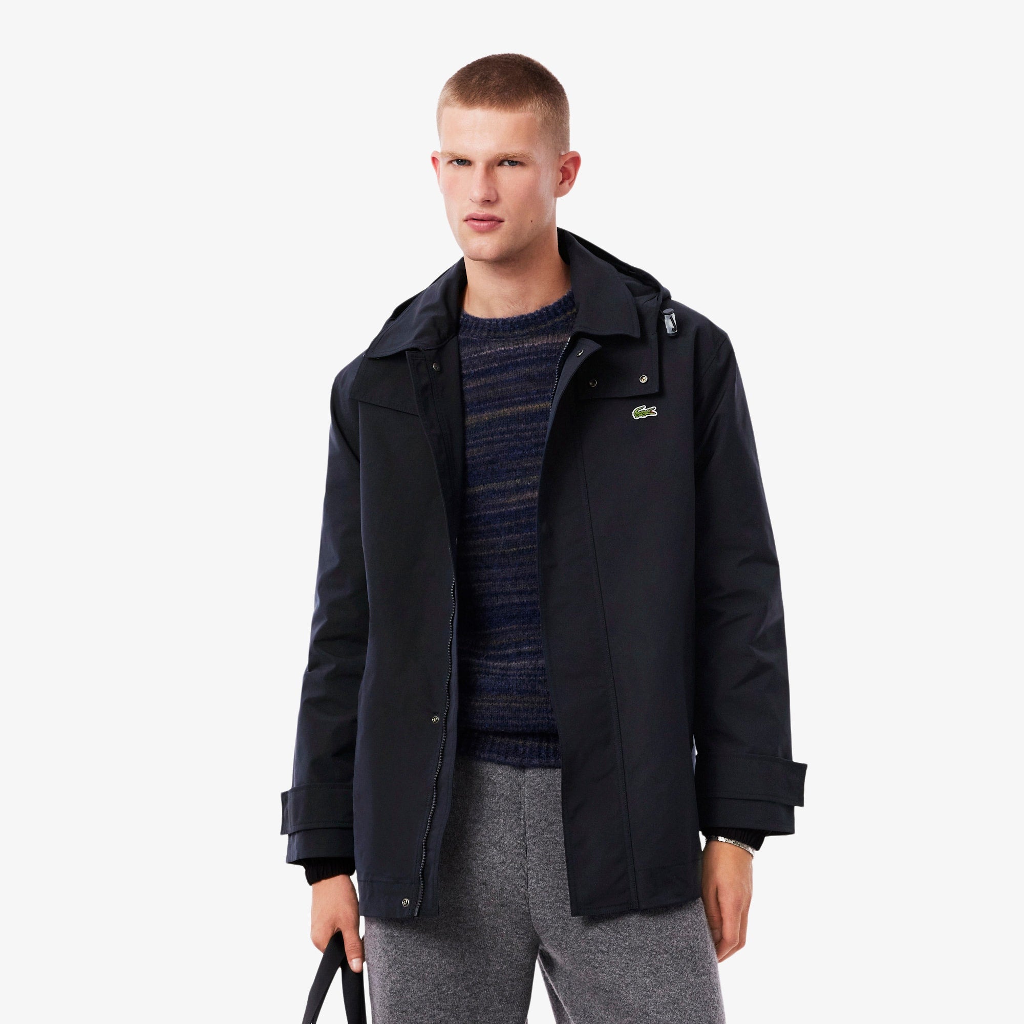 Men's Mid-Length Water-Repellent Hooded Parka - Abysm blue