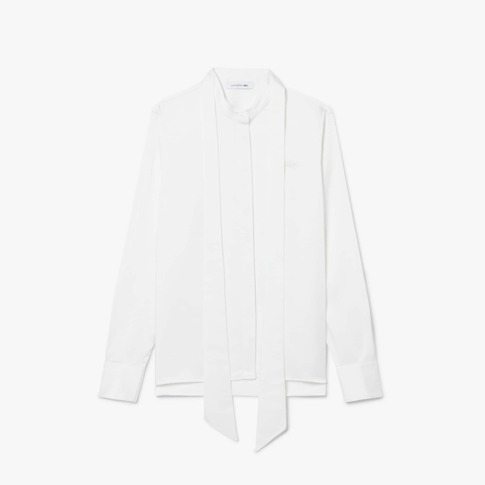 Regular Fit Removable Tie Collar Shirt - White