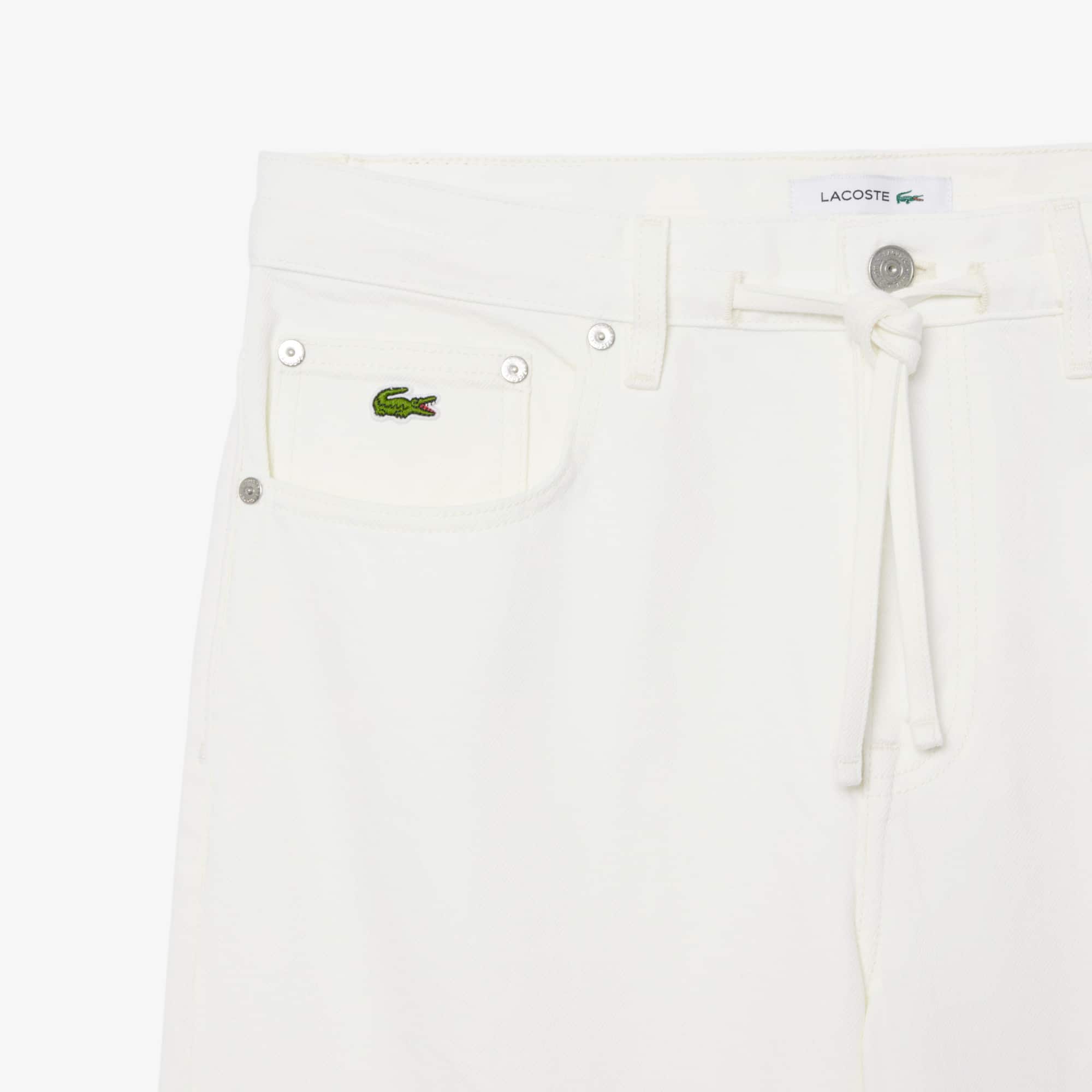 Women's Wide Leg Denim Jeans - White