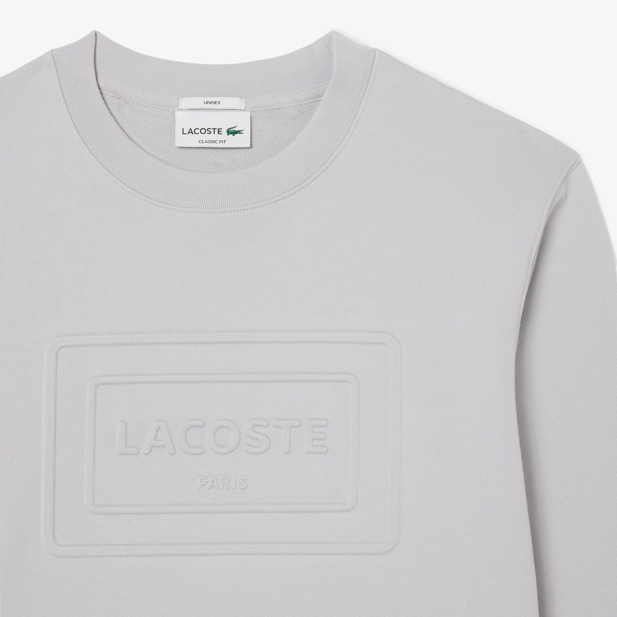 Embossed Fleece Sweatshirt - Light Grey