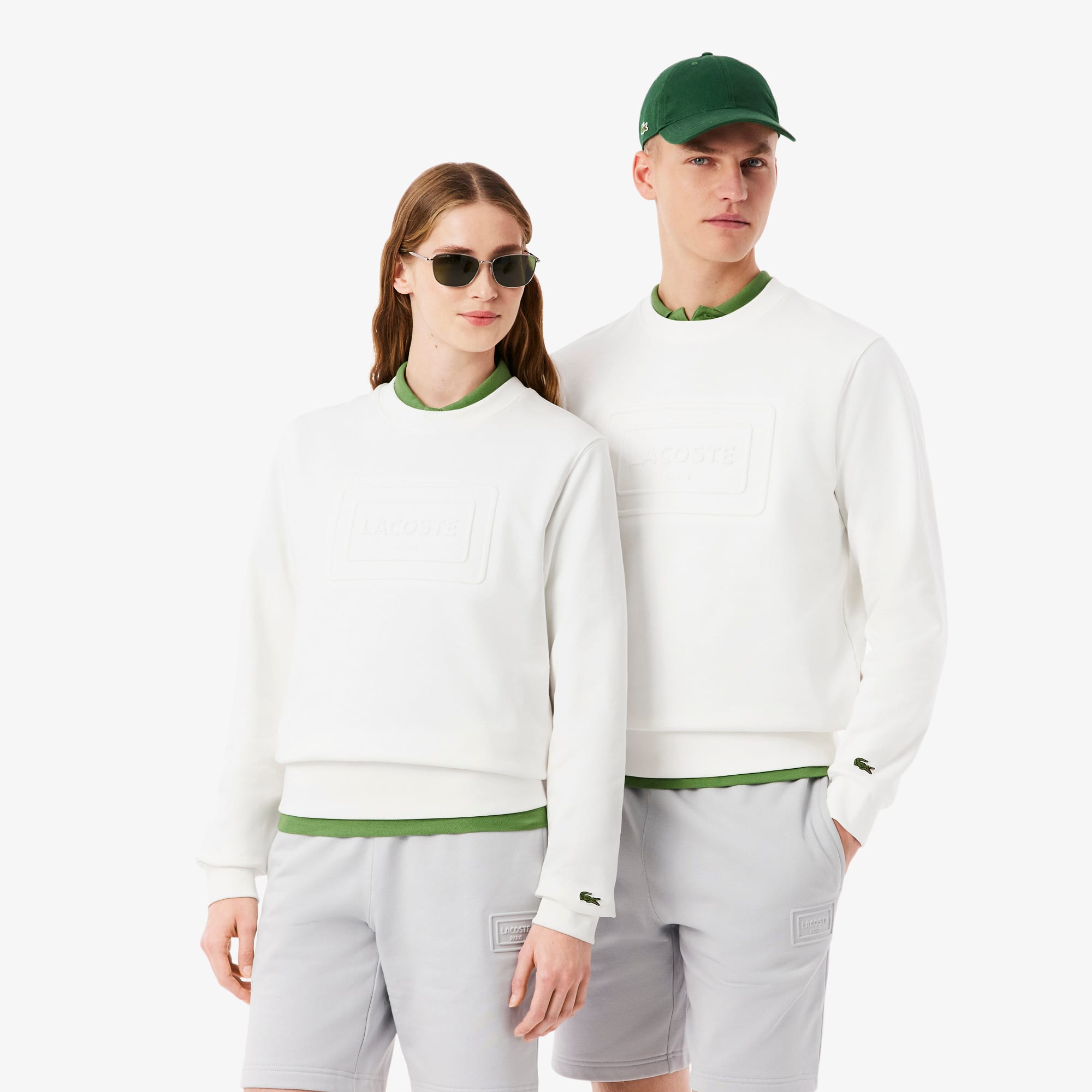 Embossed Fleece Sweatshirt - White