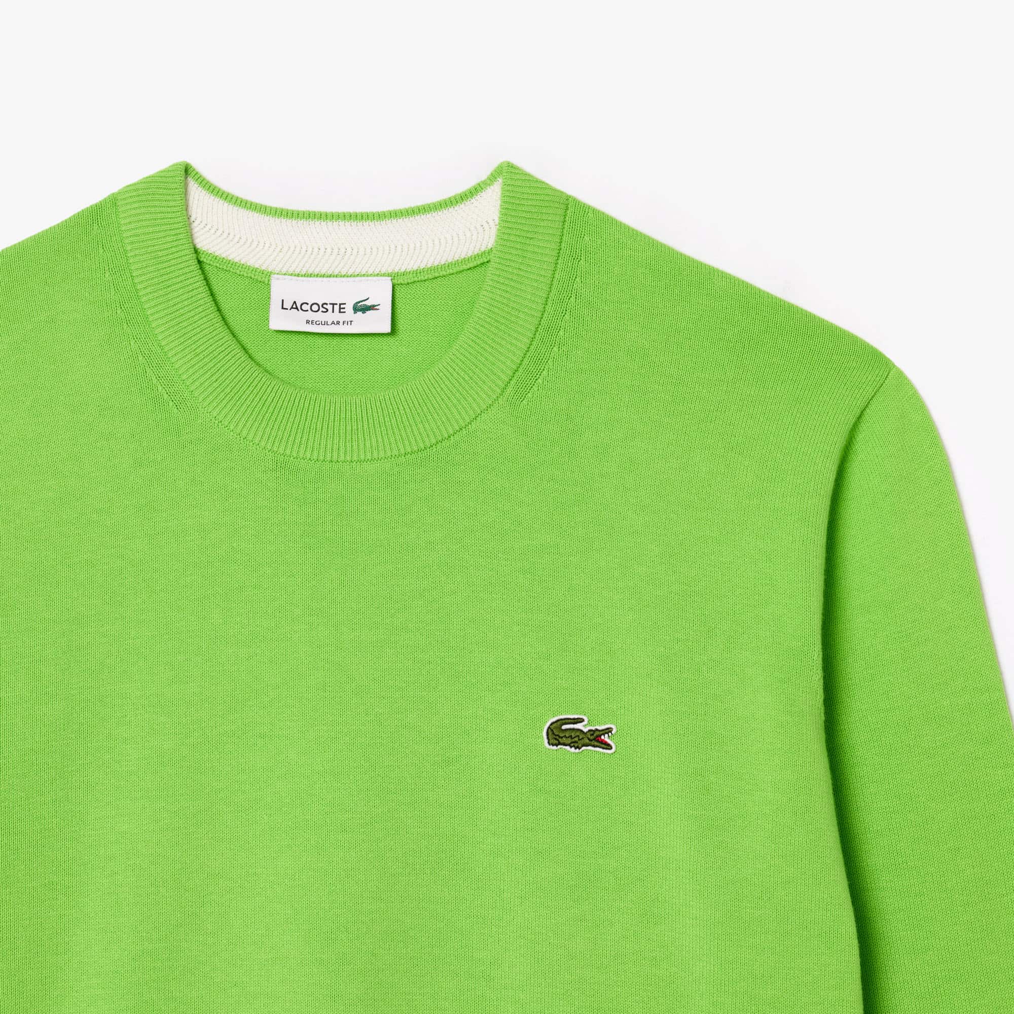 Men's Crew Neck Cotton Sweater - Green