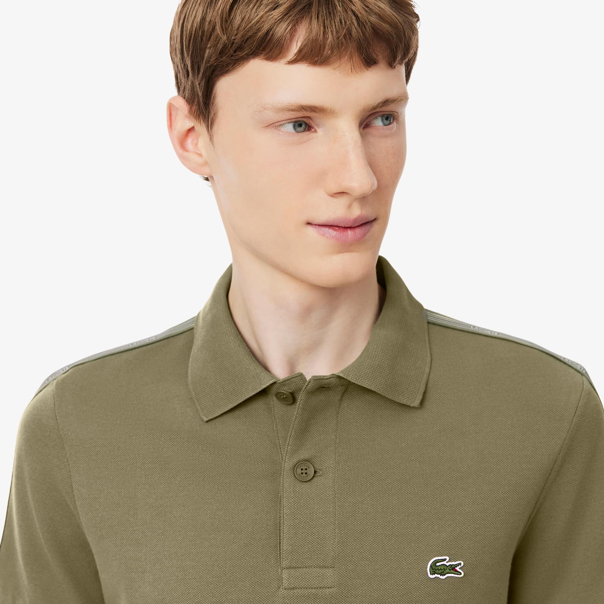 Regular Fit Logo Stripe Polo - Khaki Green