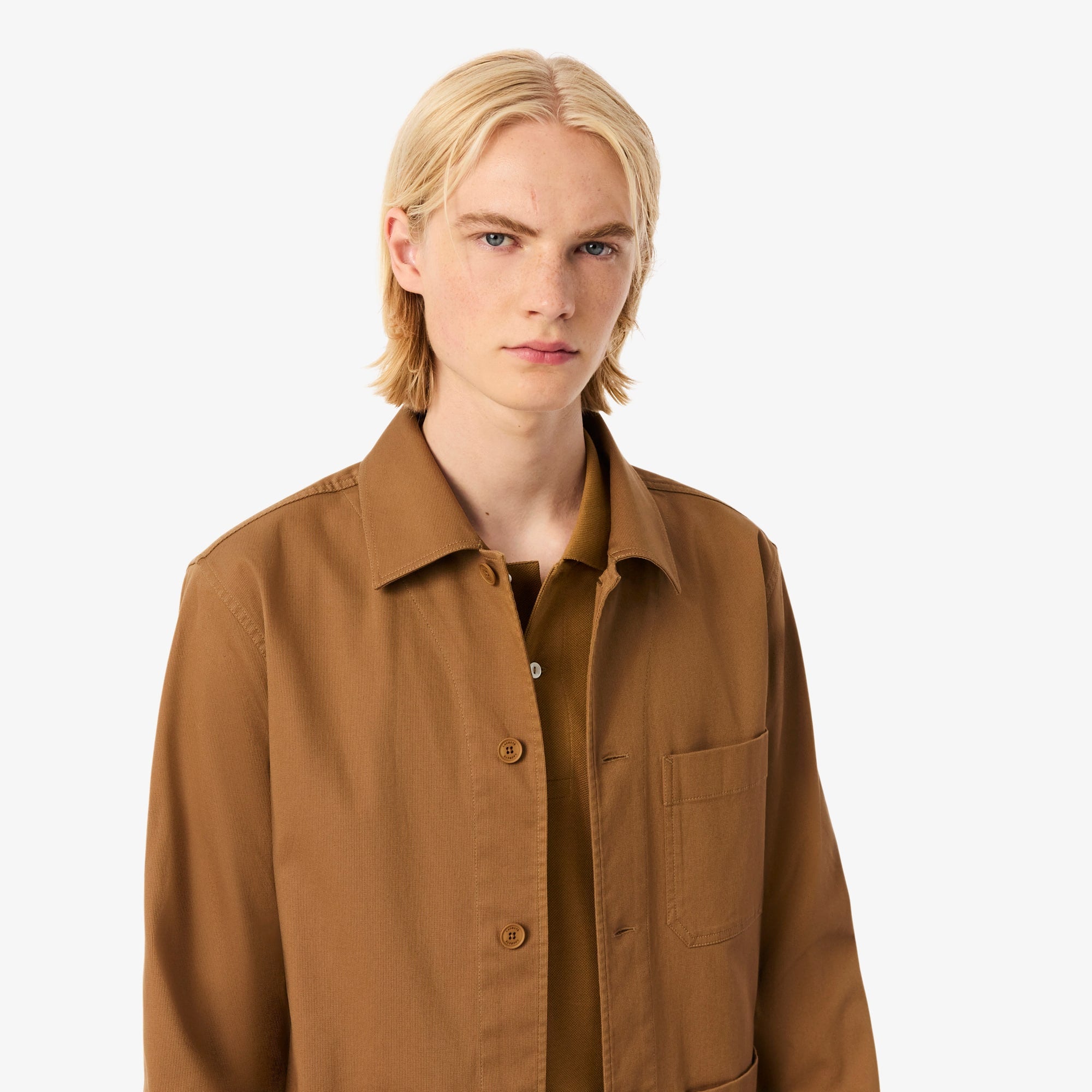 Men's Cotton Overshirt Jacket - Brown