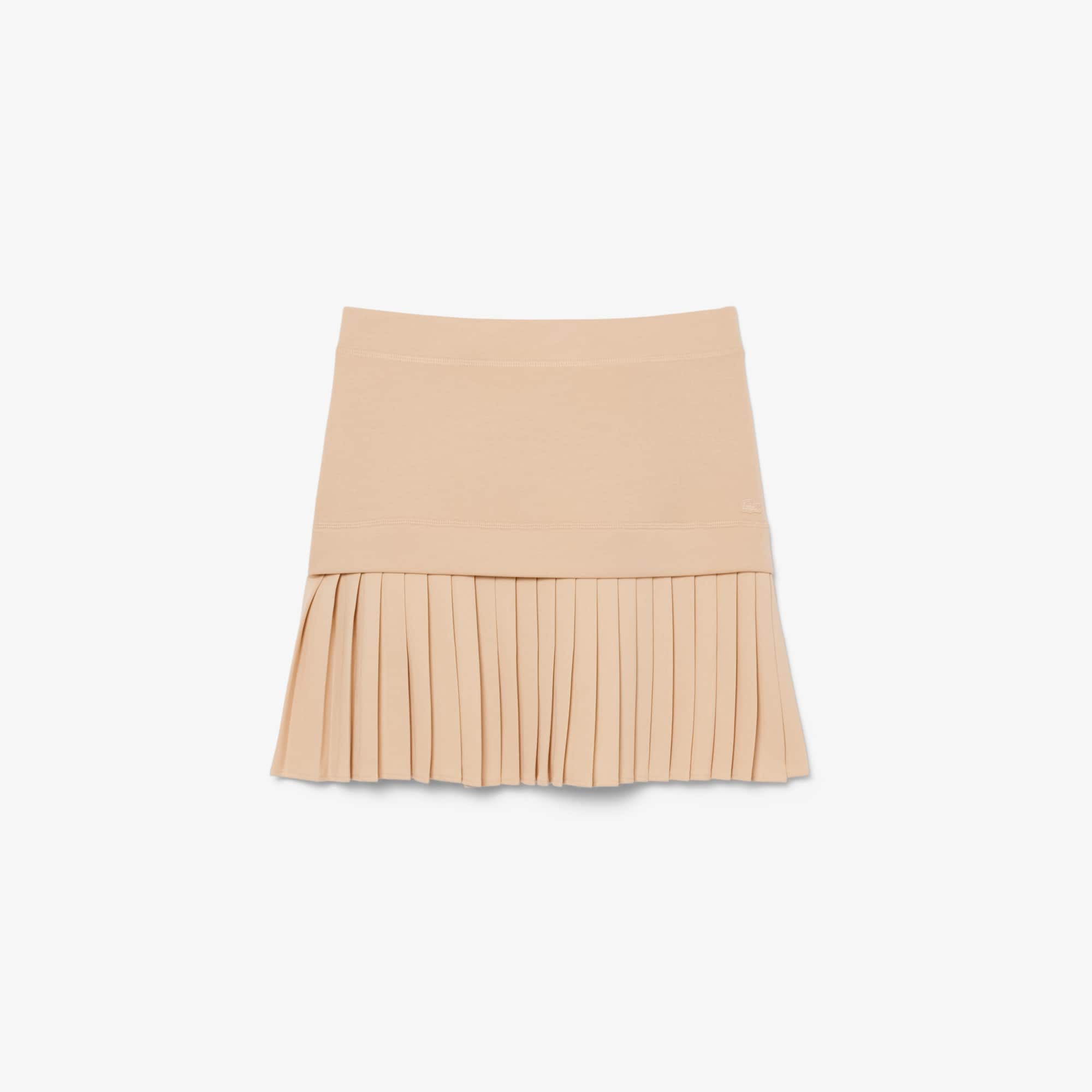 Pleated Cotton Skirt - Beige