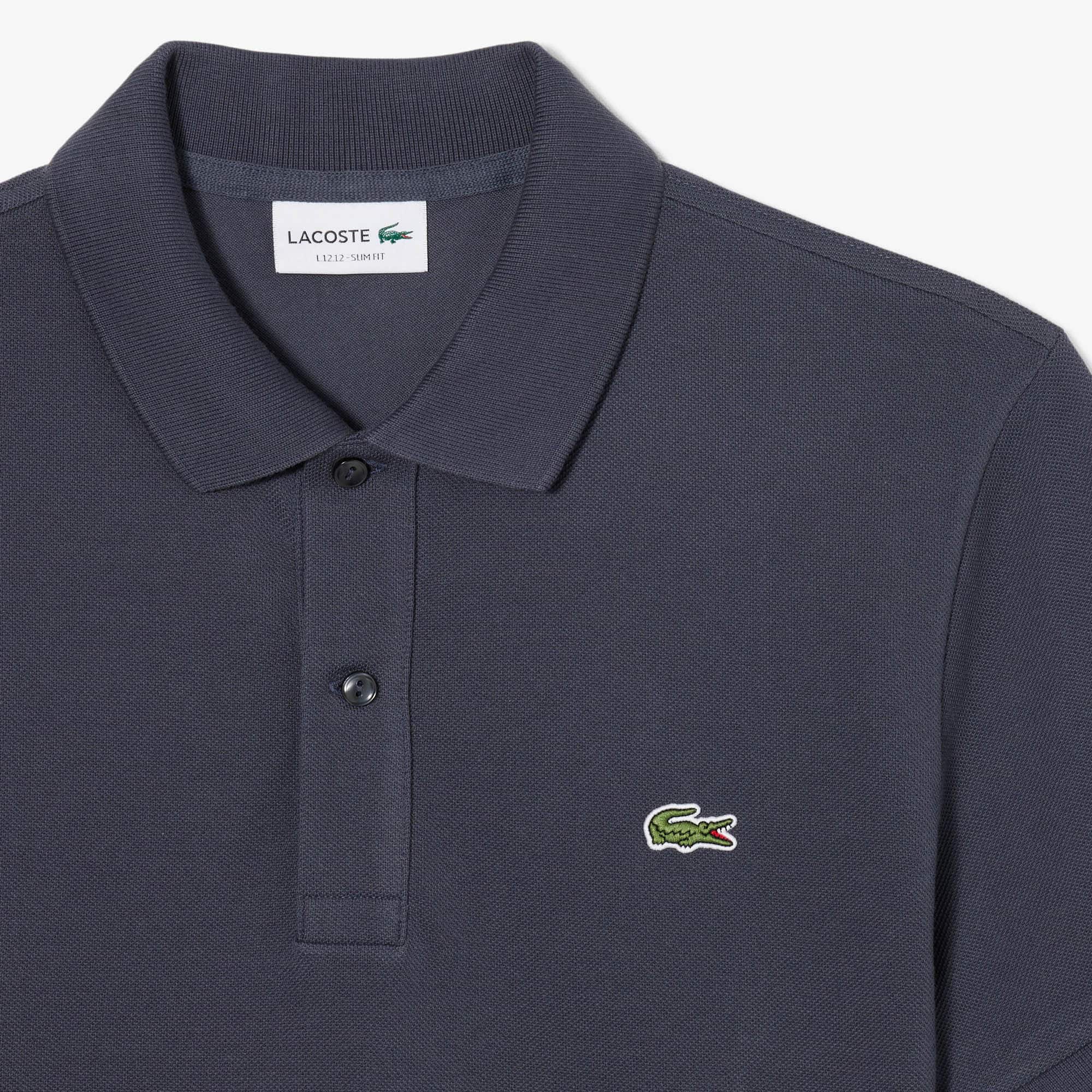 Men's Slim Fit Piqué Polo - Dark Grey