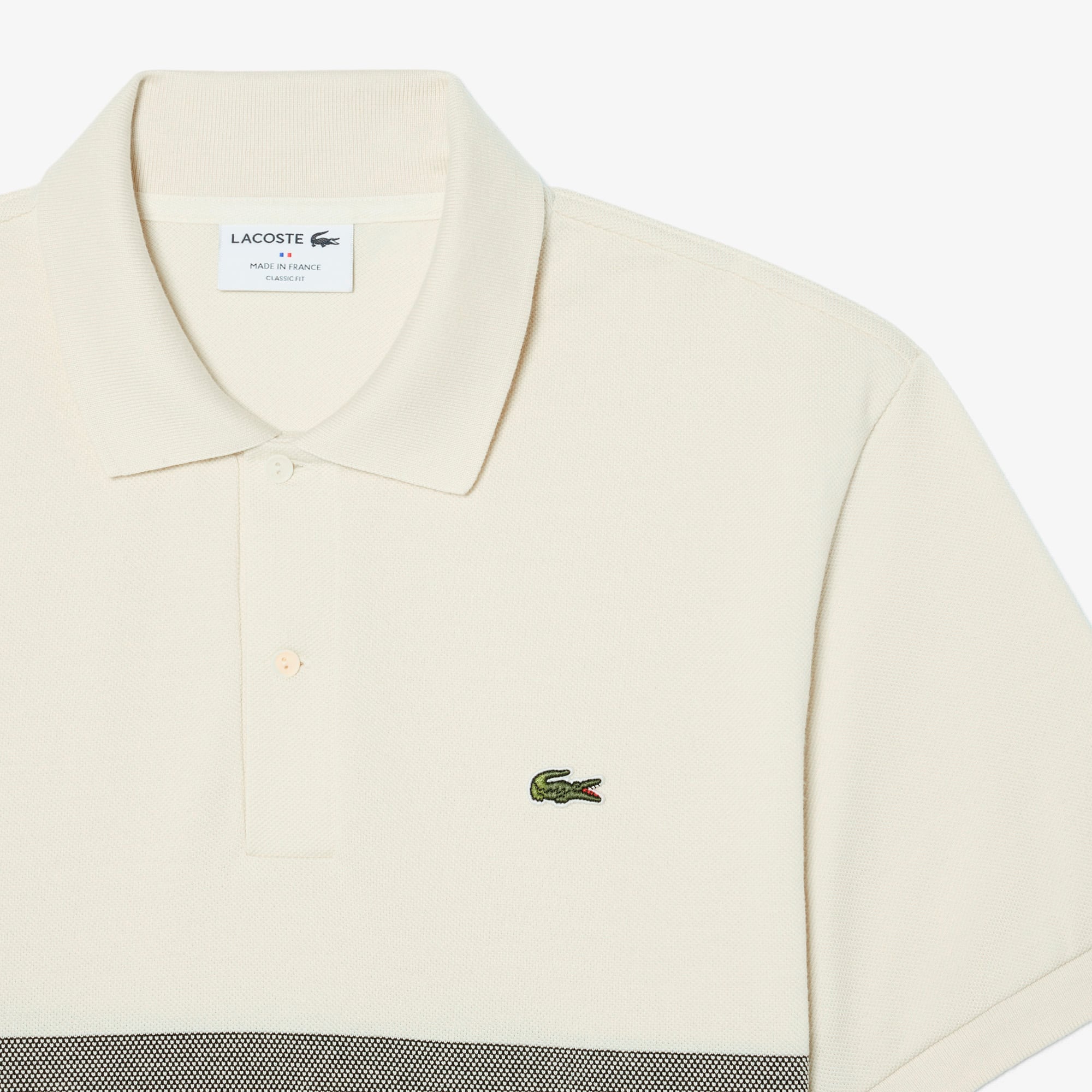 Made In France Classic Fit Striped Polo - Cream